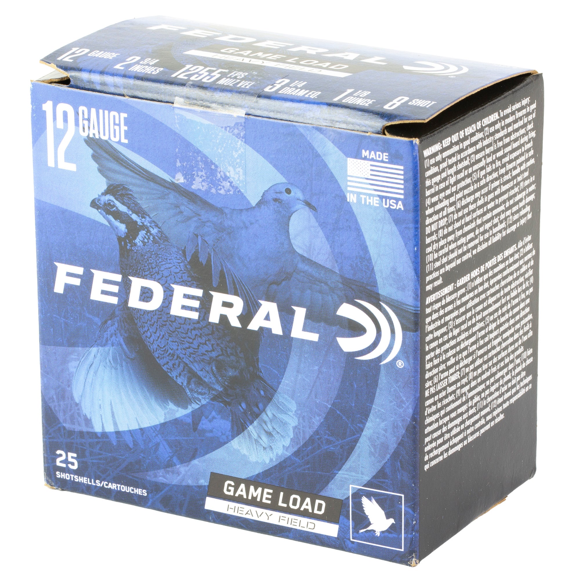Federal Game Load 12 Gauge 2.75-inch, 1 1/8 oz #8 Shot – Reliable Upland Game Hunting Ammo