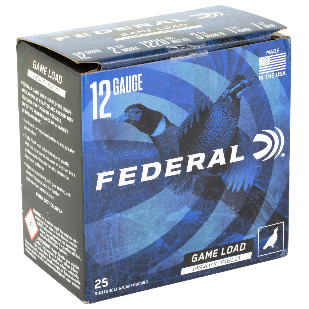 Federal Game Load 12 Gauge 2.75-Inch Shotgun Ammo, 1 1/4 Ounce of #7.5 Shot, Model H12575