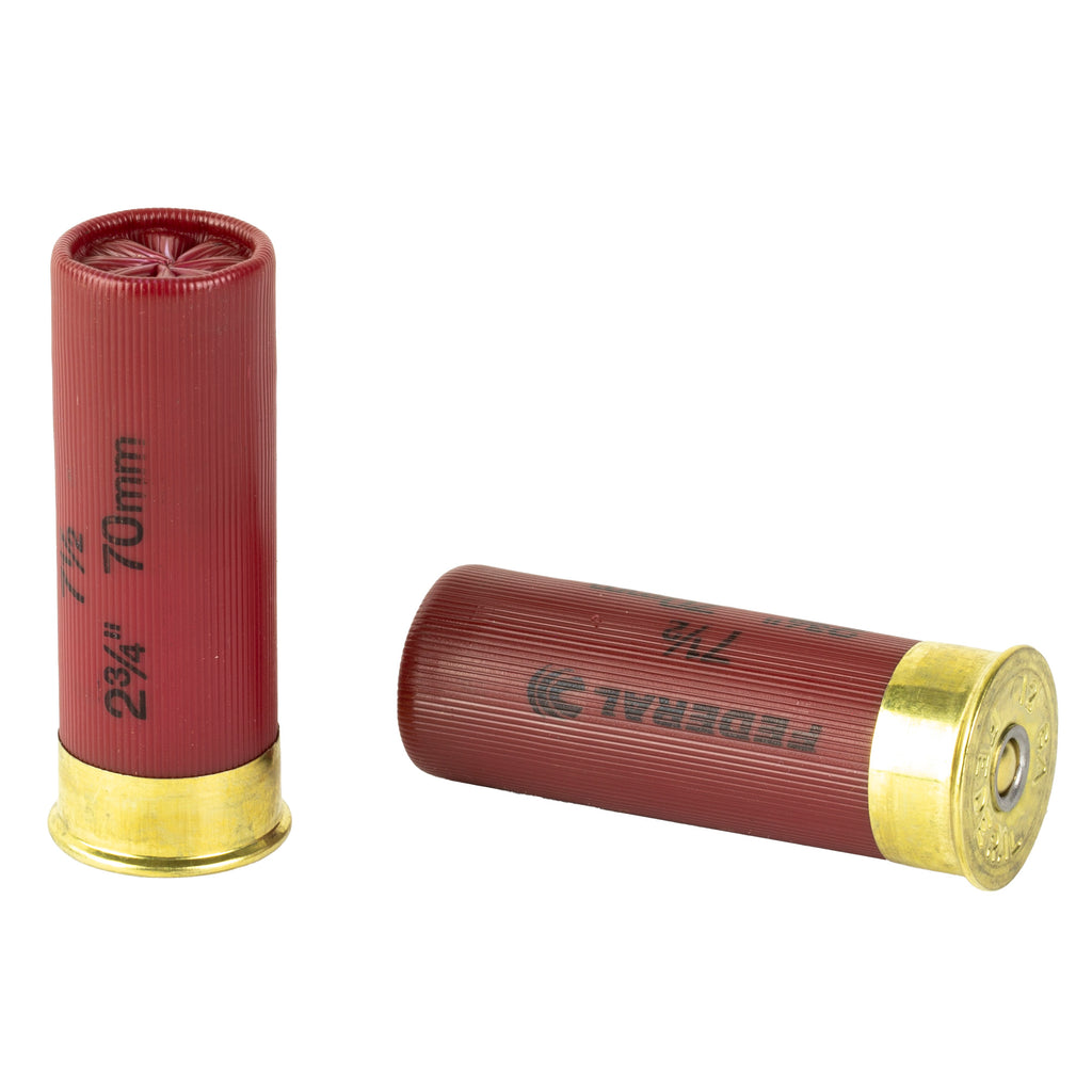 Federal Game Load 12 Gauge 2.75-Inch Shotgun Ammo, 1 1/4 Ounce of #7.5 Shot, Model H12575