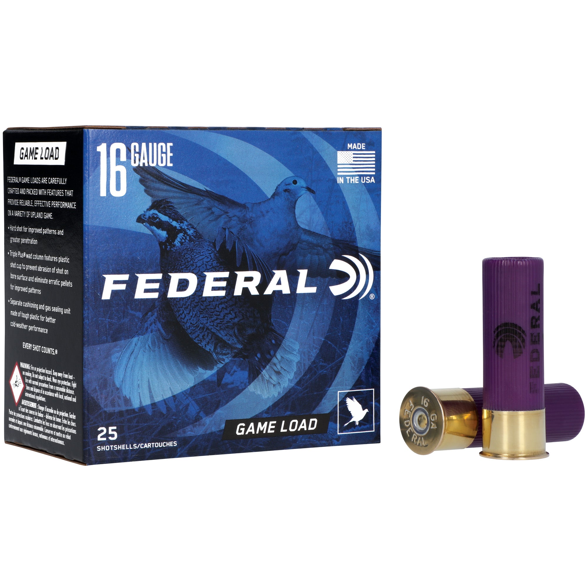 Federal Game Load 16 Gauge 2 3/4" #6 Shot - Reliable Upland Game Hunting Ammo