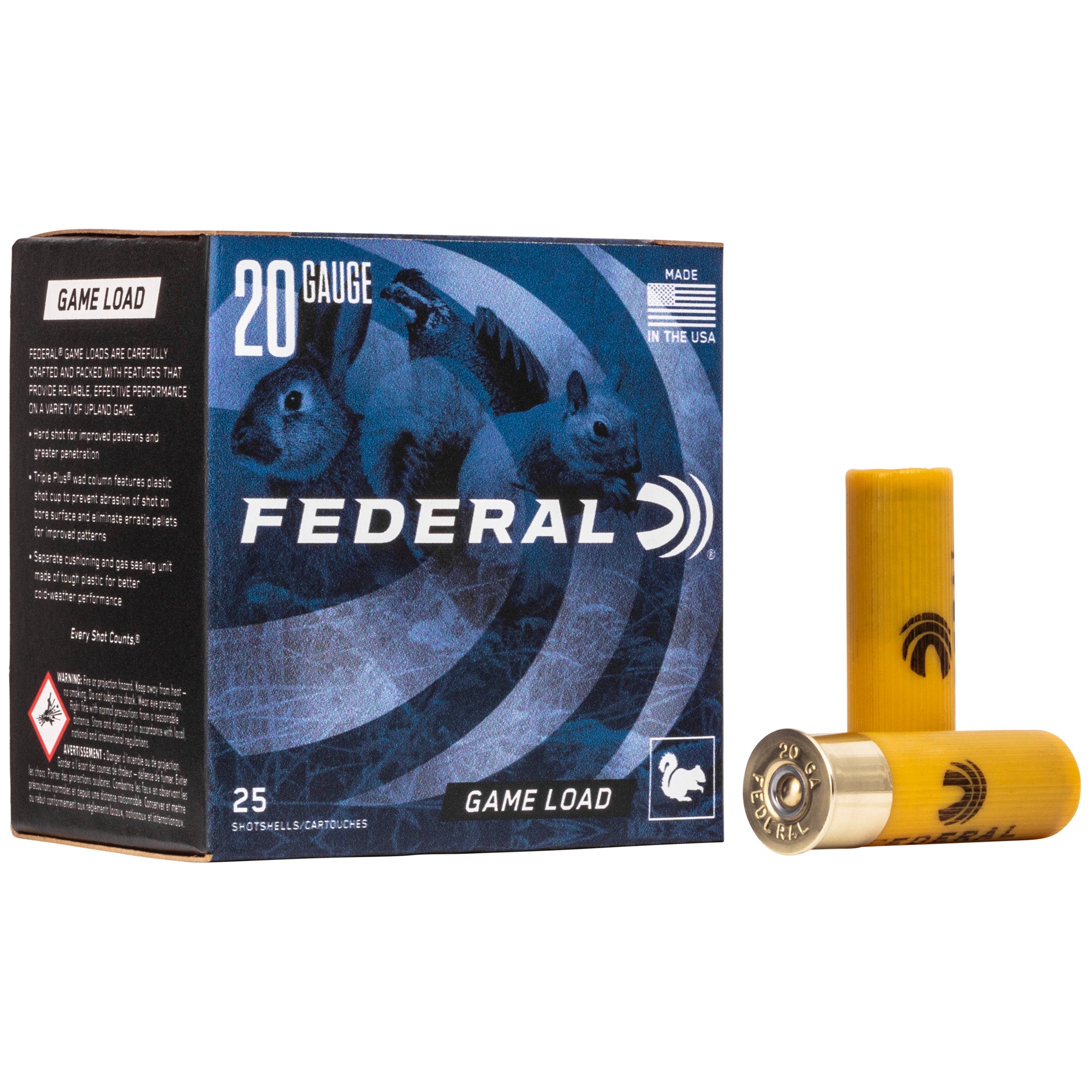 Federal Game Load 20 Gauge 2 3/4 Inch #8 Shotshells - Reliable Upland Hunting Ammo