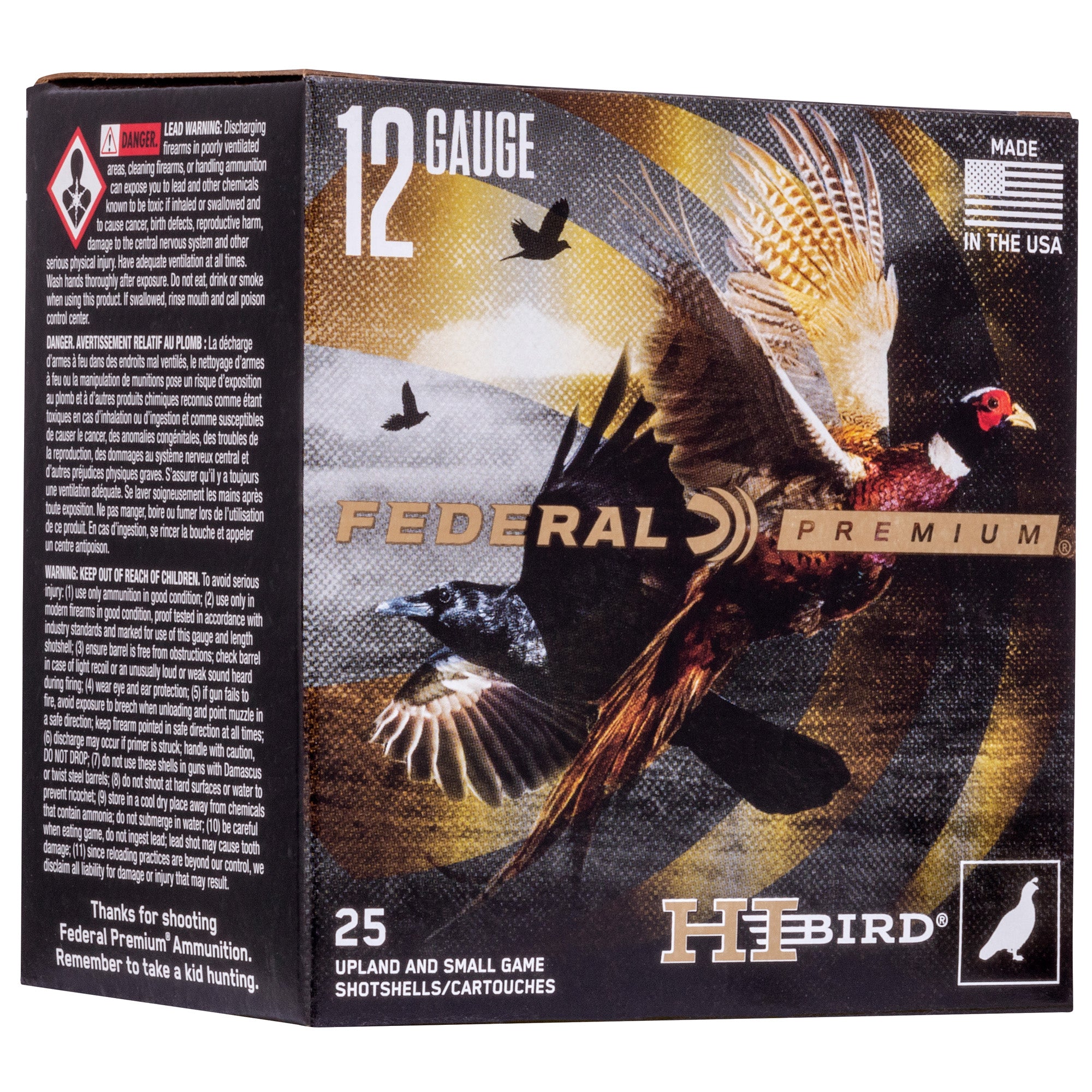 Federal Hi-Bird 12 Gauge #5 Shot - 1 1/4 oz, 25 Rounds per Box