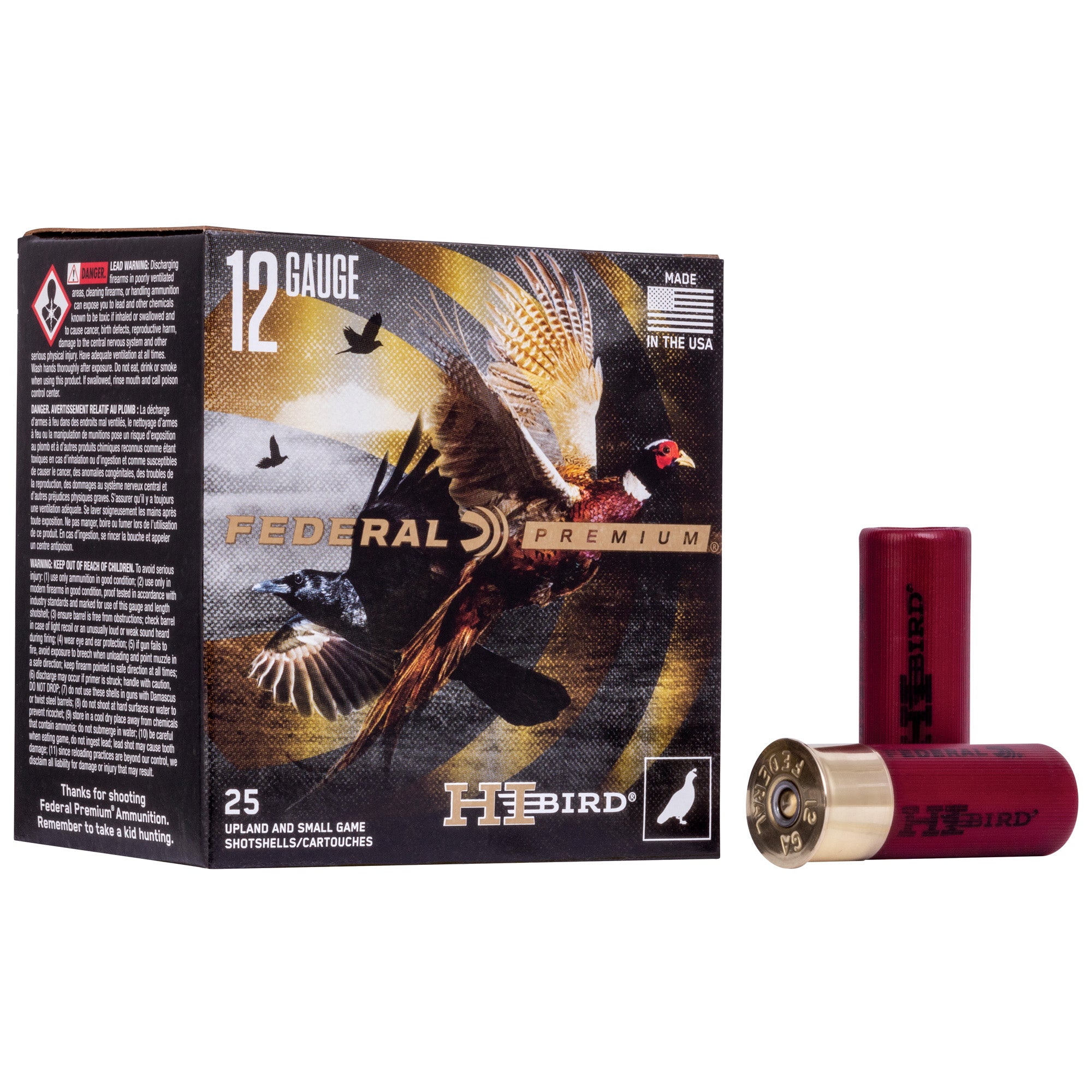 Federal Hi-Bird 12 Gauge 2.75-inch #7.5 Shot Ammunition – 25 Rounds Per Box, 250 Per Case