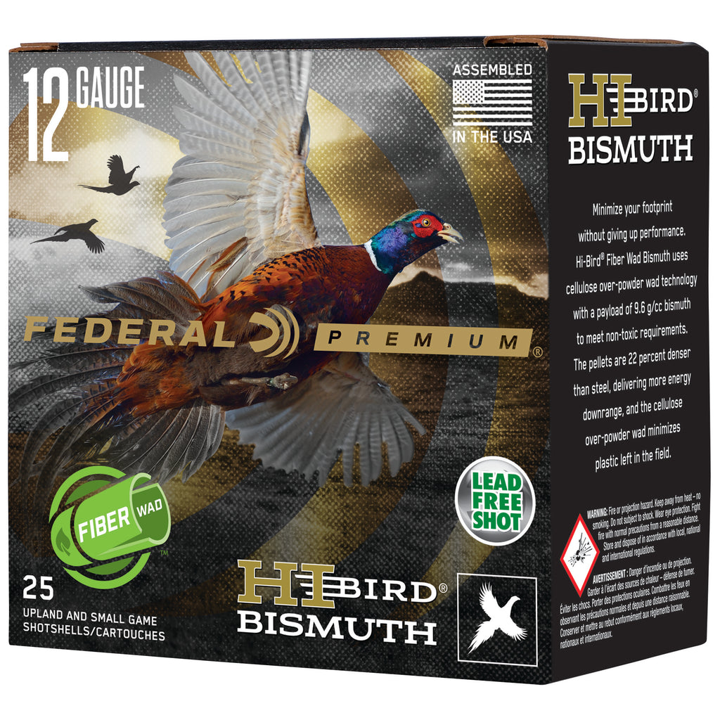 Federal Hi-Bird 12 Gauge Shotshells - 1 1/4 oz Bismuth #5, 25/Box