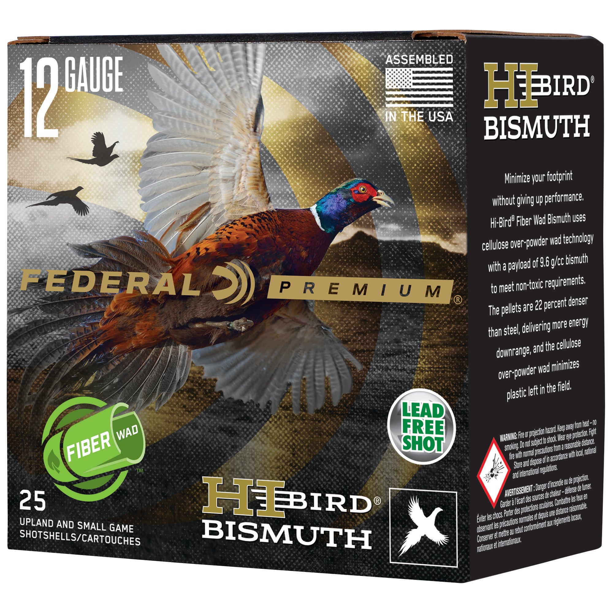 Federal Hi-Bird 12 Gauge Shotshells - 1 1/4 oz Bismuth #5, 25/Box