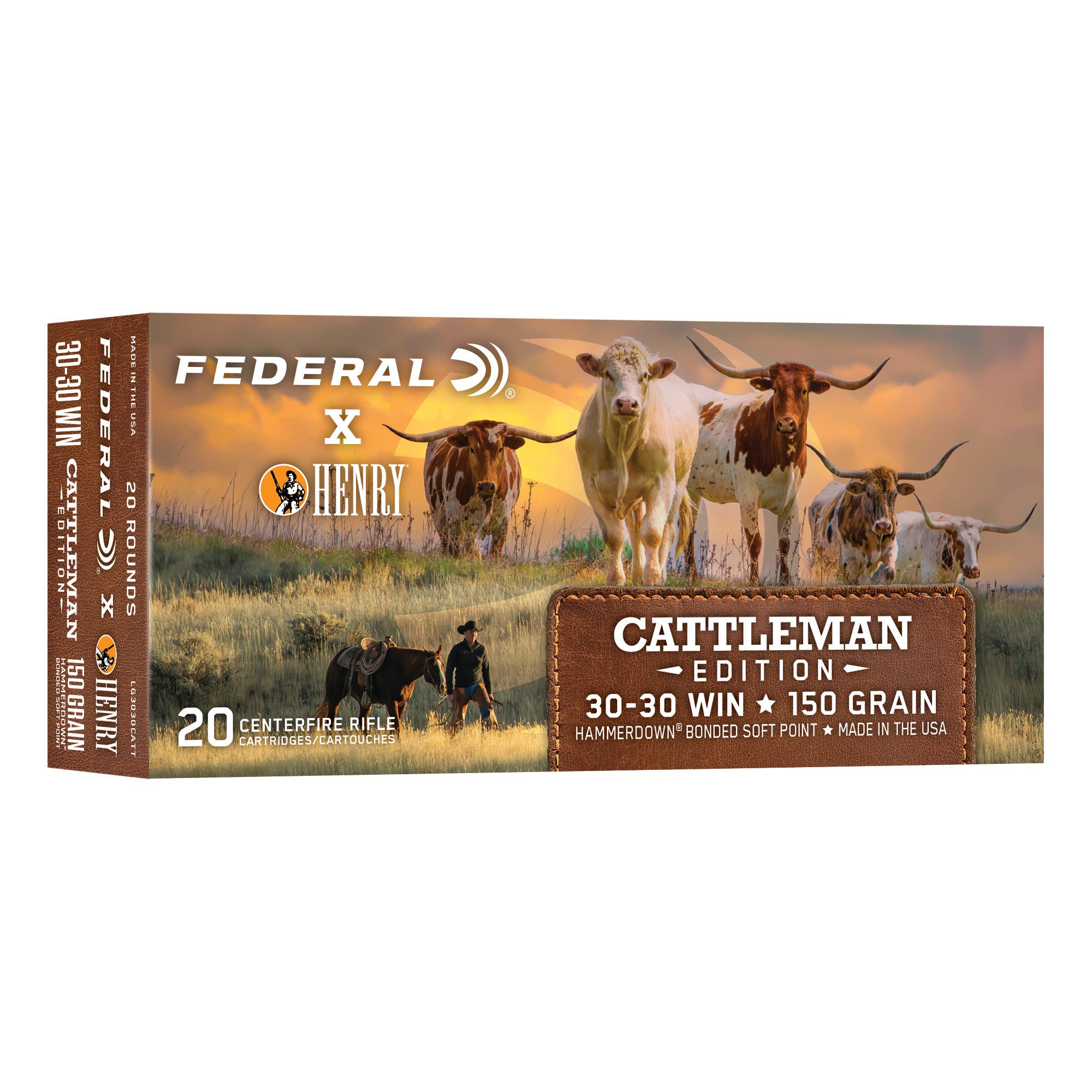 Federal HammerDown 30-30 Winchester 150-Grain Solid Base Rifle Ammunition – Perfect for Big Game Hunting and Lever-Action Rifles