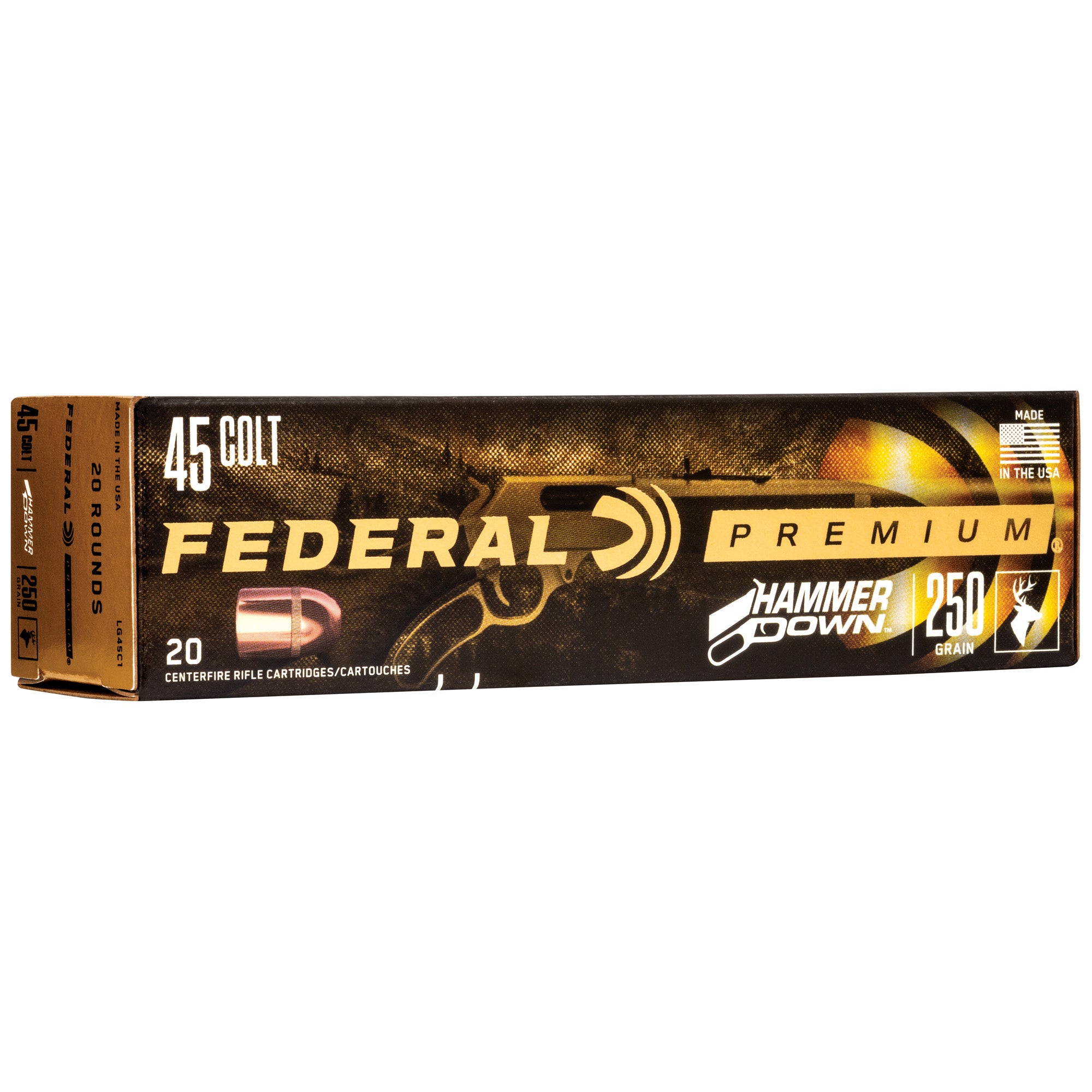 Federal Premium HammerDown .45 Colt 250-Grain Bonded Hollow Point Ammunition (20 rounds per box, 200 per case)