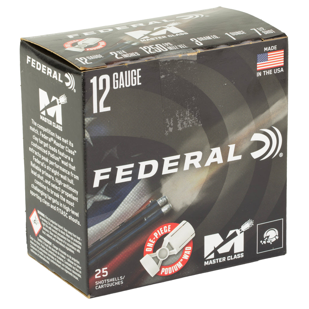 Federal Master Class 12 Gauge 2.75-Inch Shotshells – 1 oz #7.5 – Competition Performance