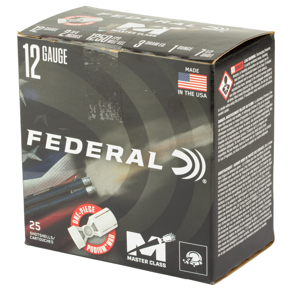 Federal Master Class 12 Gauge 2.75-Inch Shotshells – 1 oz #7.5 – Competition Performance
