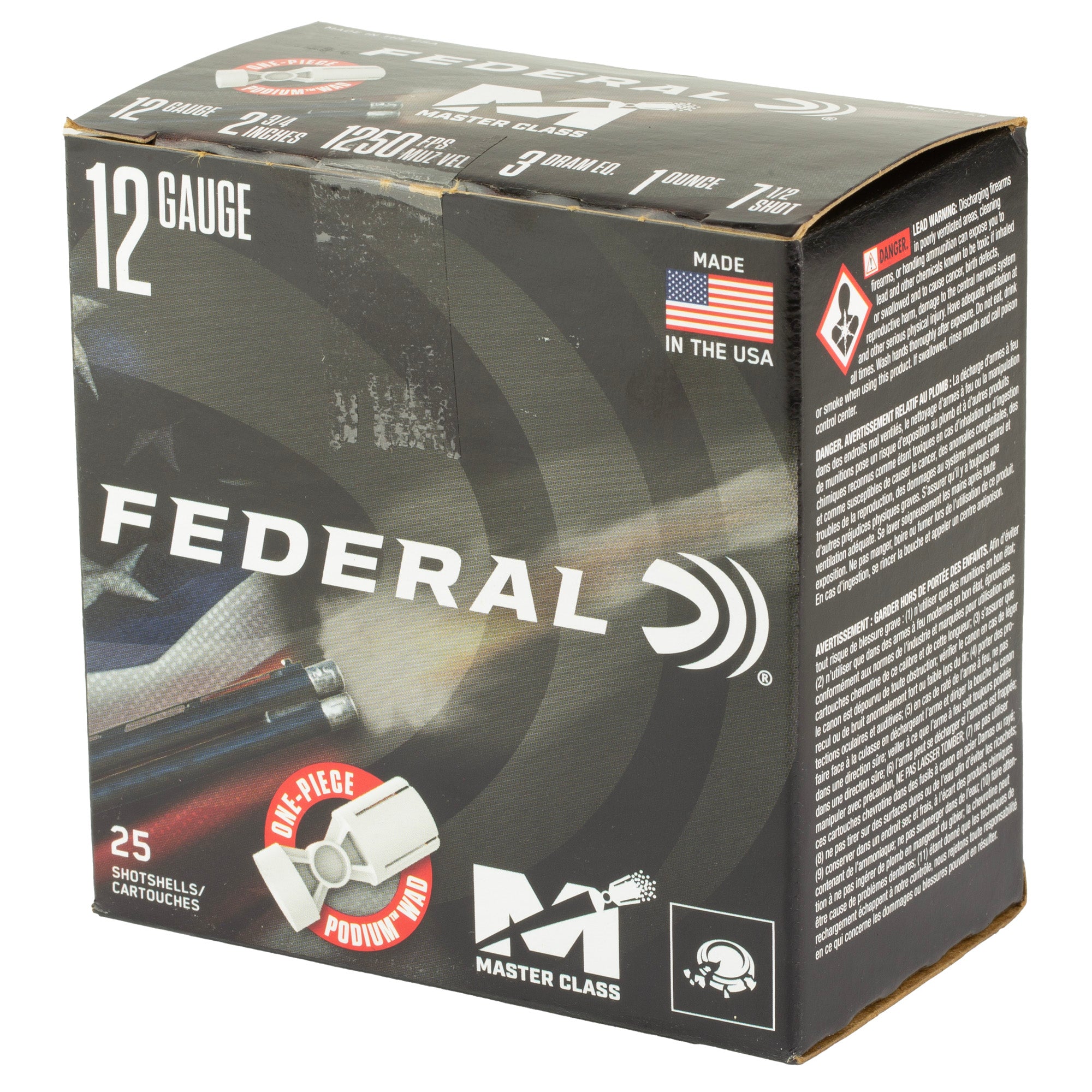 Federal Master Class 12 Gauge 2.75-Inch Shotshells – 1 oz #7.5 – Competition Performance
