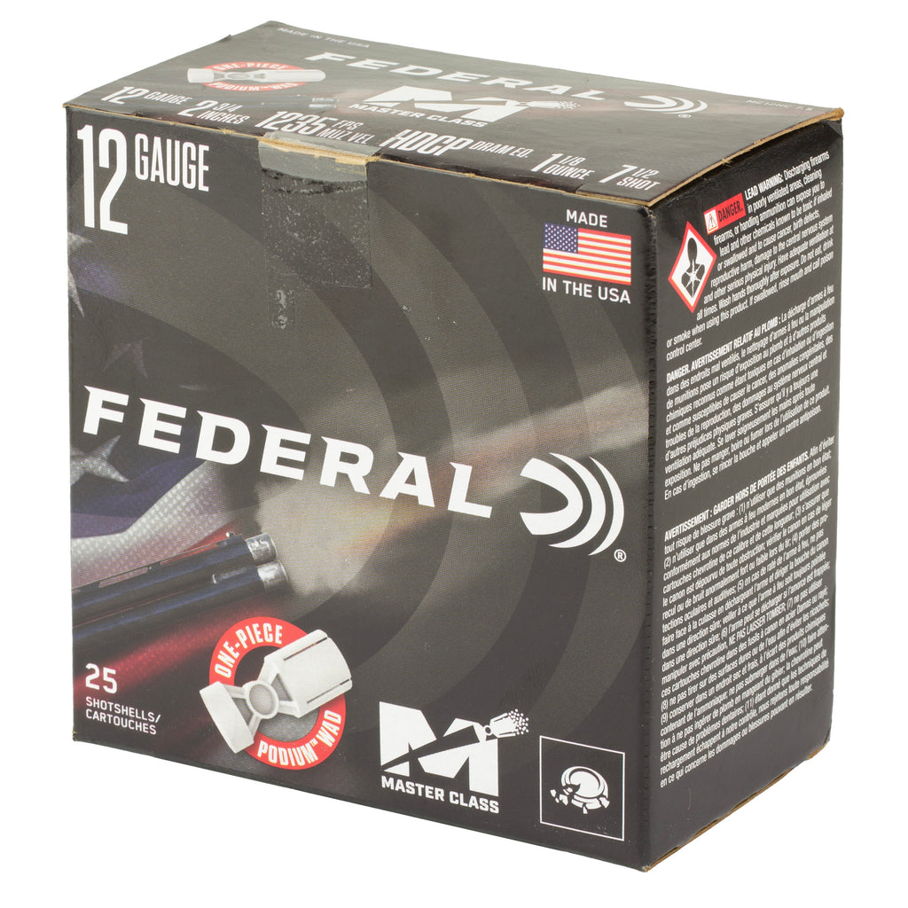 Federal Master Class 12 Gauge Shotshells - 1 1/8 oz #7.5, Model MC12HC75