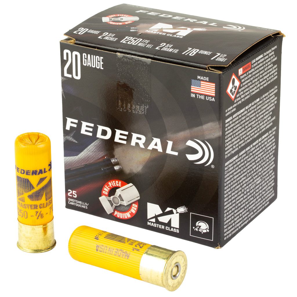 Federal Master Class 20 Gauge 2-3/4 Inch 7/8 oz #7.5 Competition Sporting Clay Ammunition