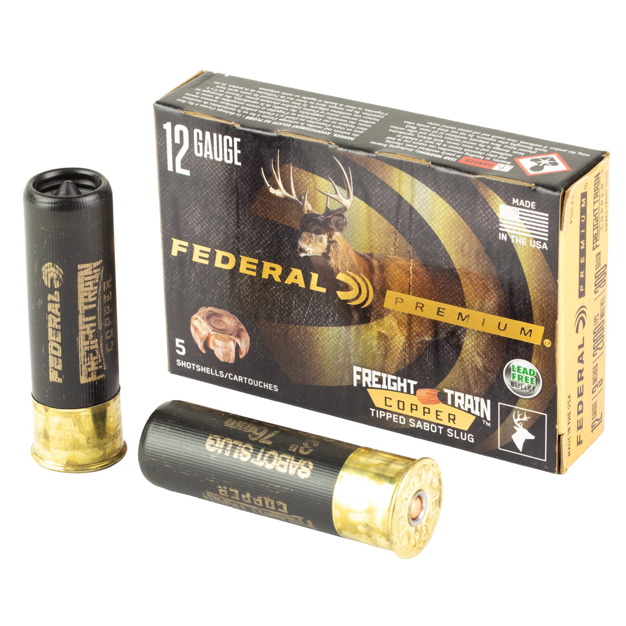 Federal Freight Train 12 Gauge 3-Inch Sabot Slug - 300 Grain, Box of 5