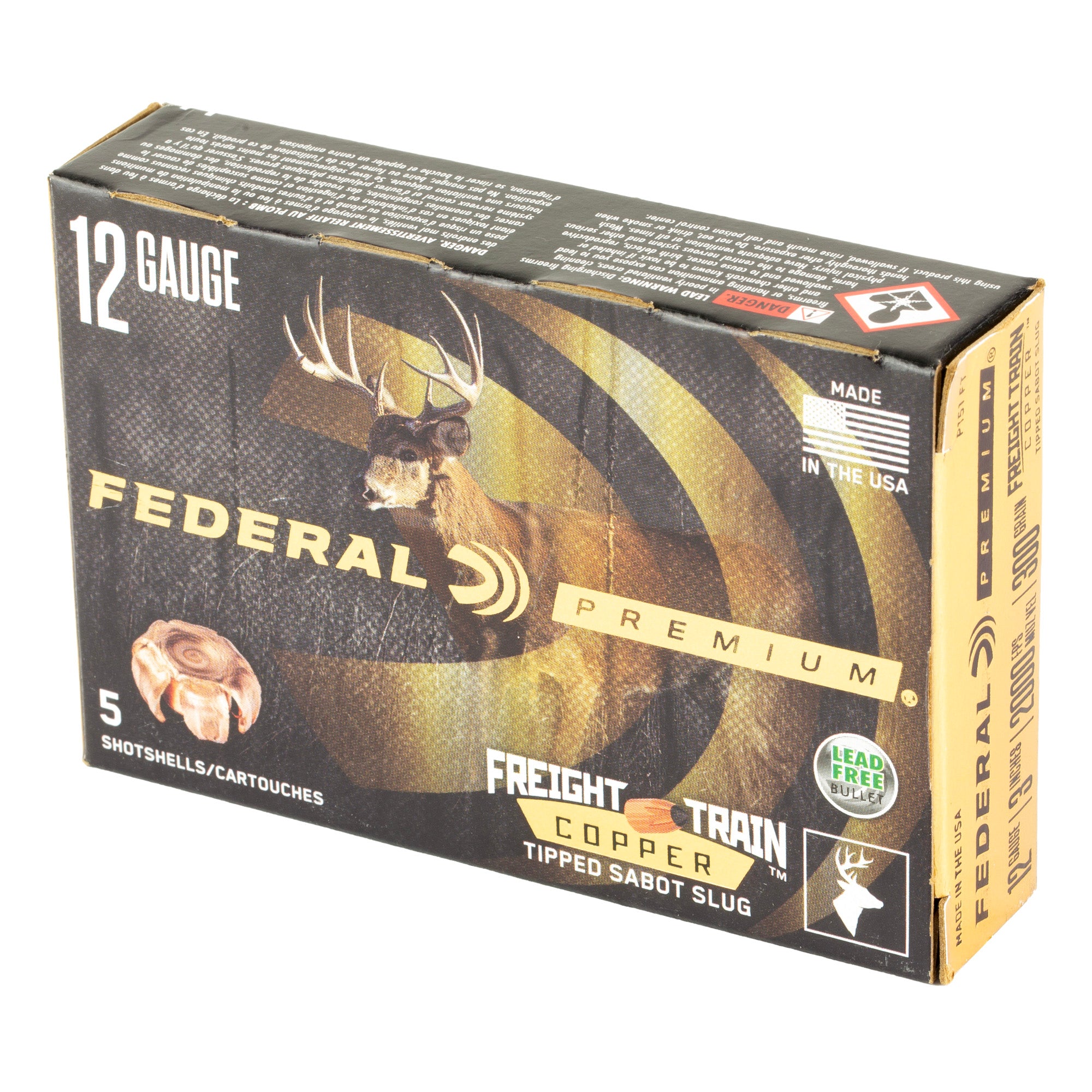 Federal Freight Train 12 Gauge 3-Inch Sabot Slug - 300 Grain, Box of 5