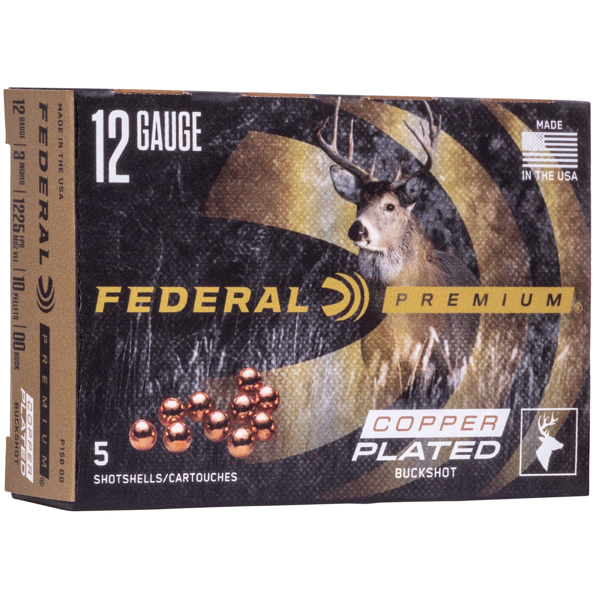 Federal Premium Copper Plated 12 Gauge 00 Buckshot – 5 Rounds per Box