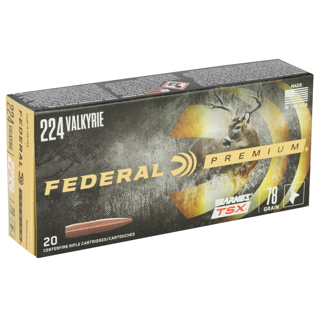Federal Premium 224 Valkyrie 78-Grain Barnes Triple Shock X Copper Rifle Ammunition (20 Rounds per Box)