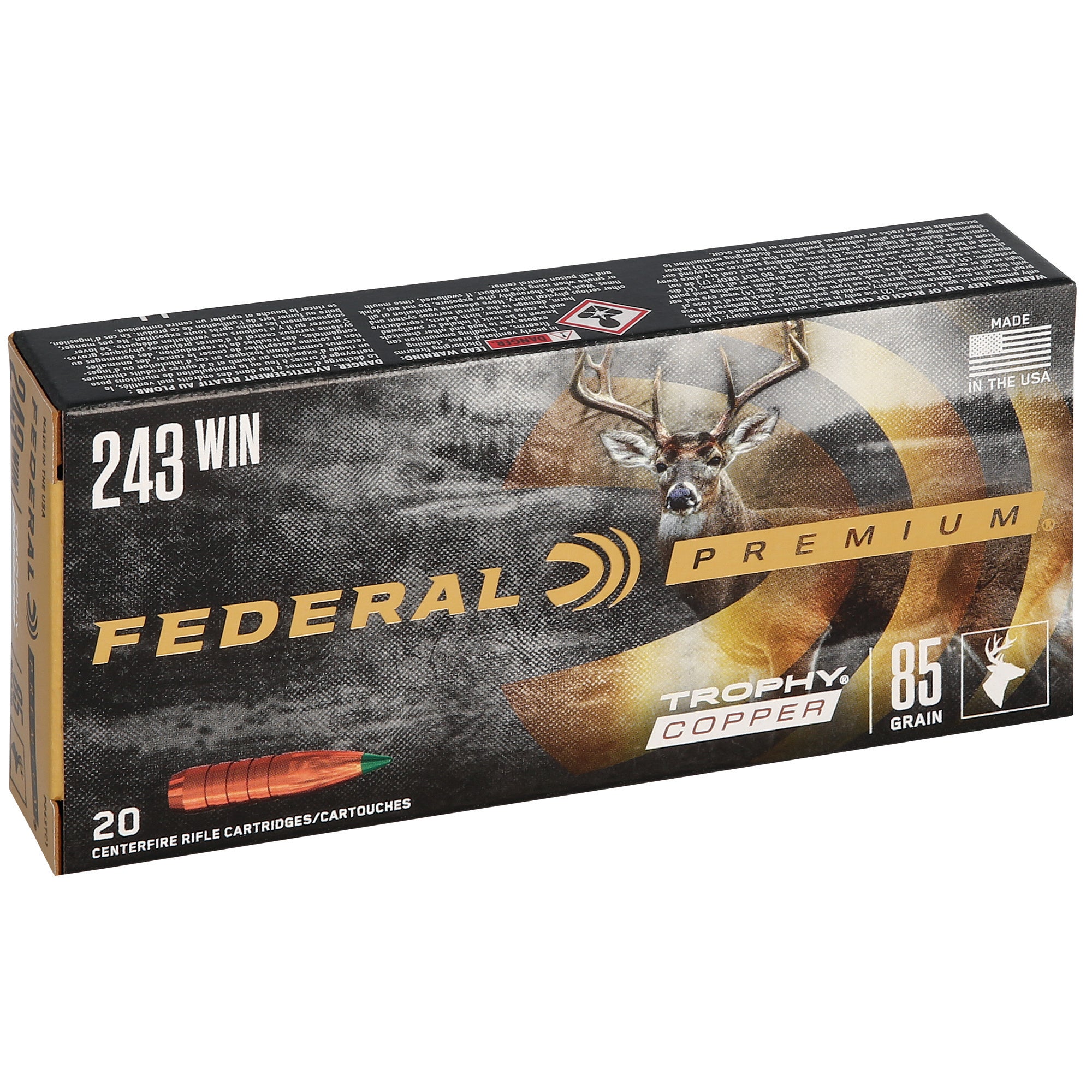 Federal Premium Trophy Copper .243 Winchester 130-Grain Copper Hunting Bullets (20 Pack)