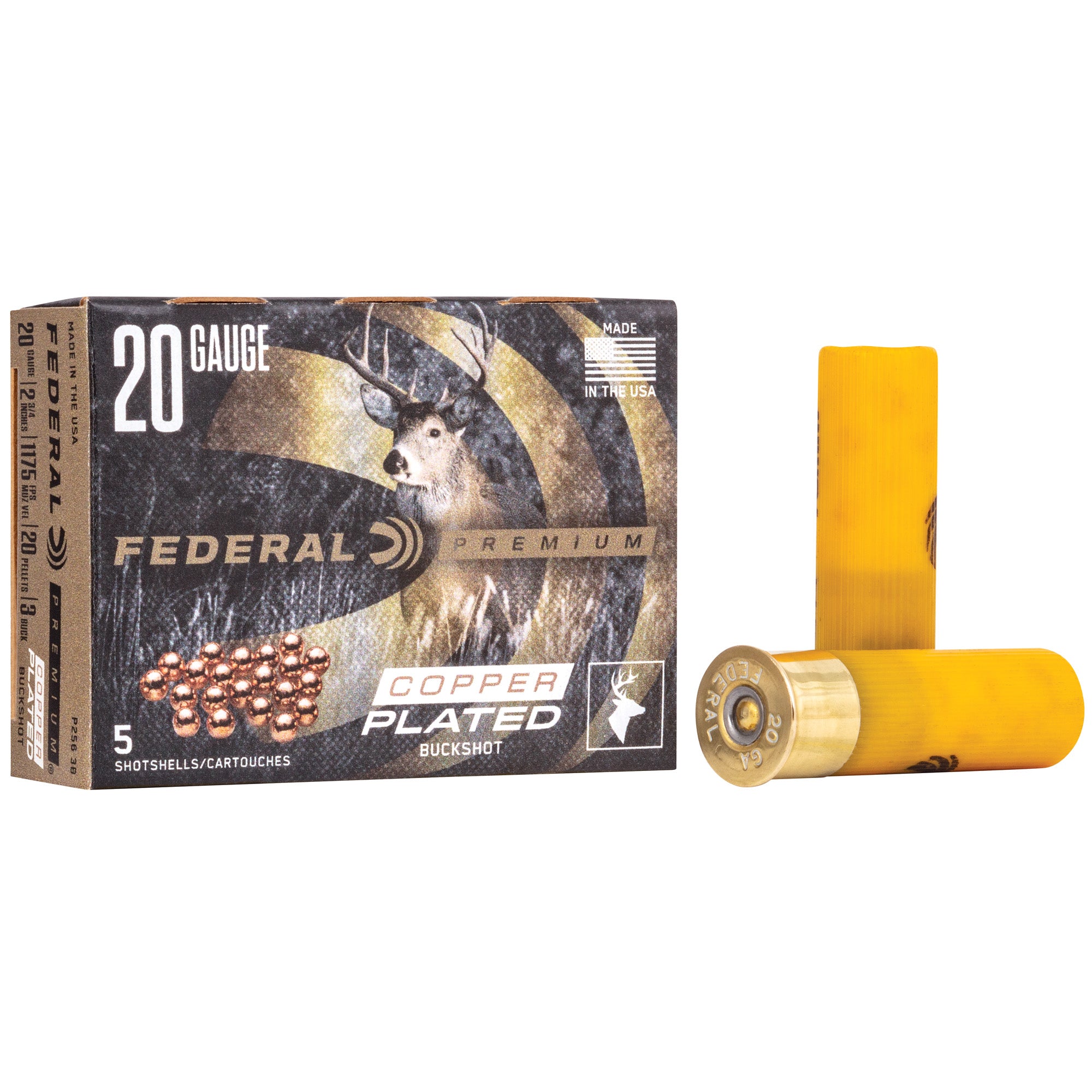 Federal Premium Vital-Shok 20 Gauge 2.75-inch Buckshot with Copper-Plated Pellets (Part #P2563B)