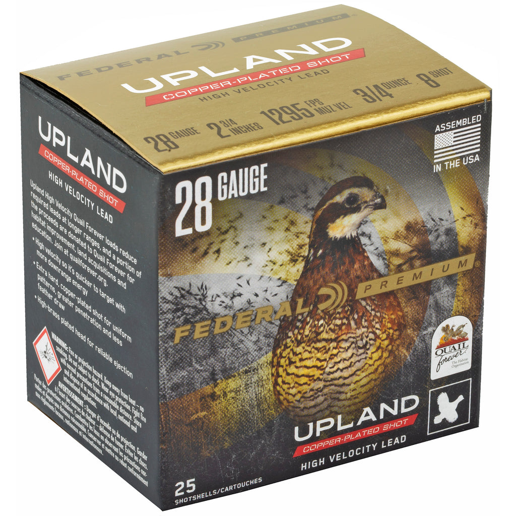 Federal Upland 28 Gauge #8 Shotshells – 3/4 oz, 25/Box