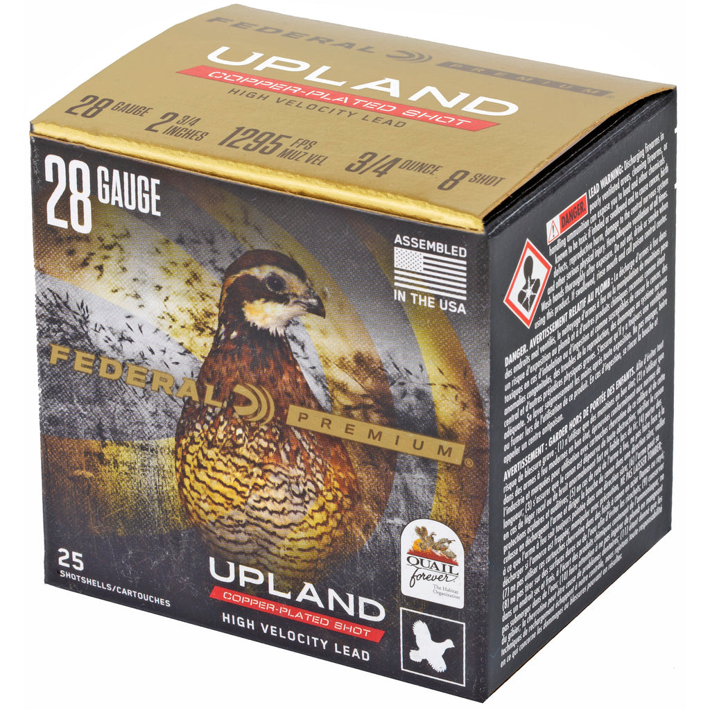 Federal Upland 28 Gauge #8 Shotshells – 3/4 oz, 25/Box