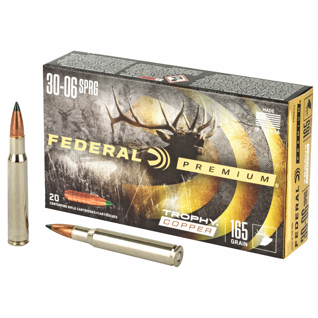 Federal Premium Trophy Copper 30-06 Springfield 165-Grain Copper Bullet, Box of 20