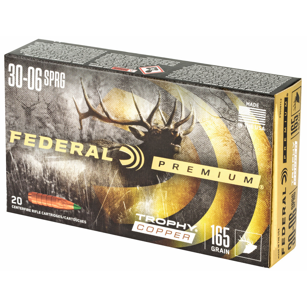 Federal Premium Trophy Copper 30-06 Springfield 165-Grain Copper Bullet, Box of 20