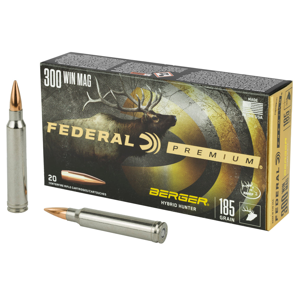 Federal Premium 300 Winchester Magnum Hybrid Hunter 185 Grain Bullets (20 Count Box)