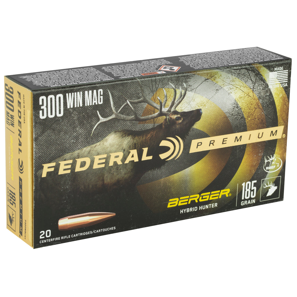 Federal Premium 300 Winchester Magnum Hybrid Hunter 185 Grain Bullets (20 Count Box)