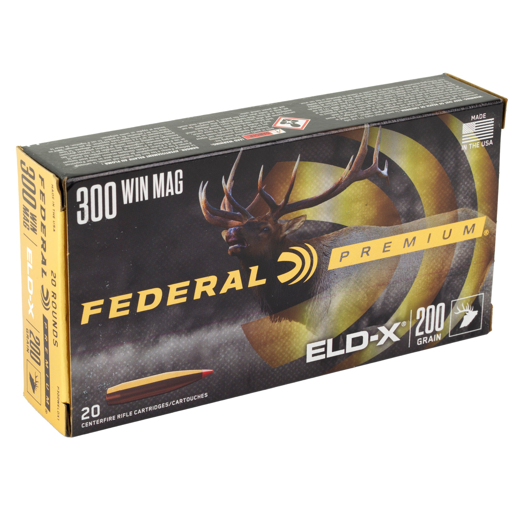 Federal Premium 300 Winchester Magnum 200 Grain ELD-X Polymer Tip Bullets (Part P300WELDX1)