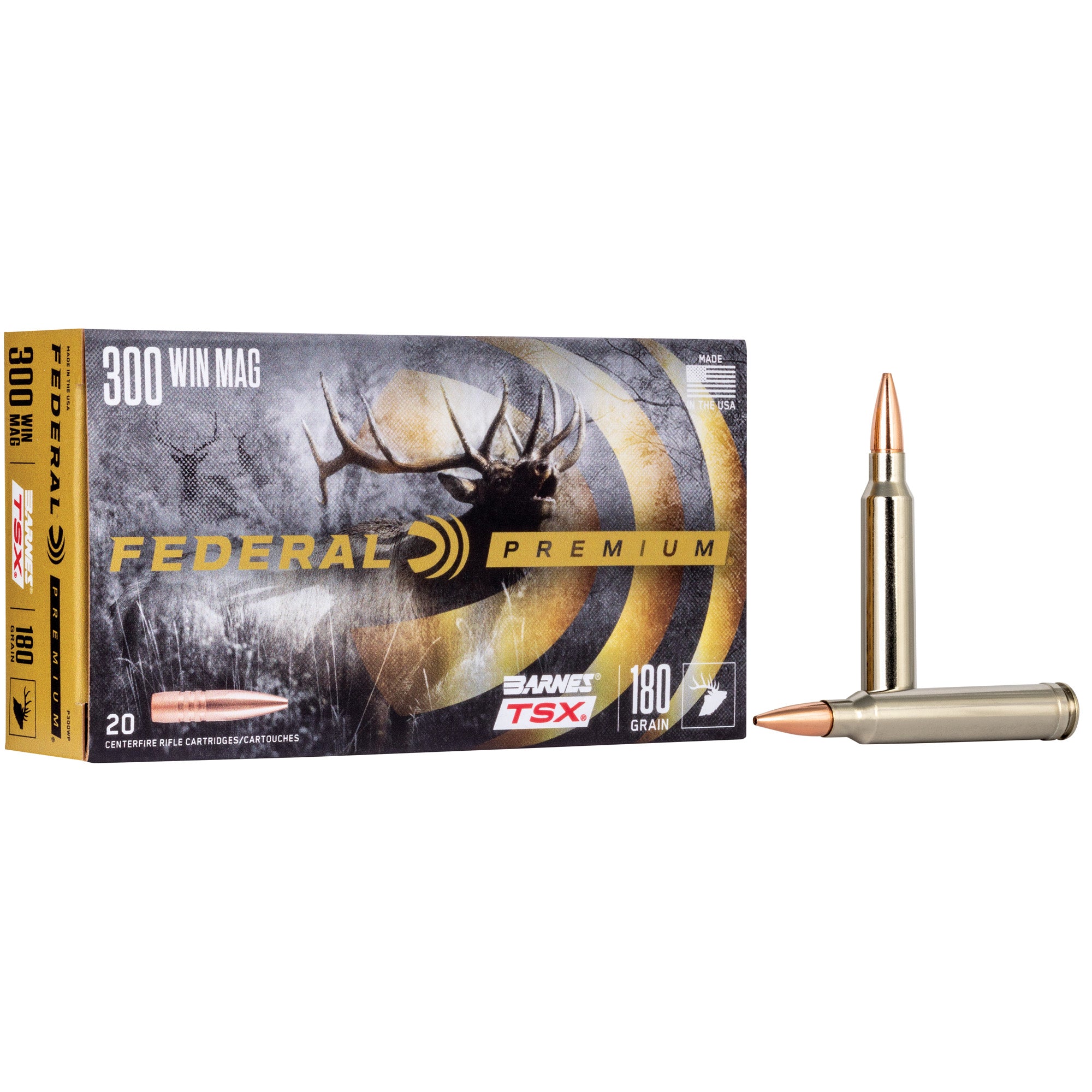 Federal Premium Triple Shock X 180 Grain .300 Winchester Magnum Hunting Bullets (20 Count Box)