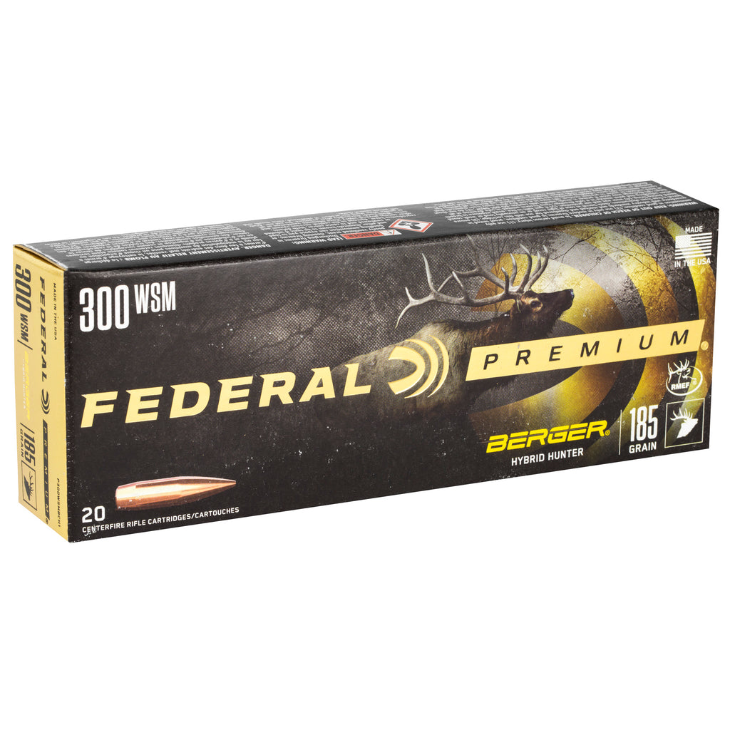 Federal Premium 300 Winchester Short Magnum Hybrid Hunter 185 Grain Ammunition - Box of 20 Rounds