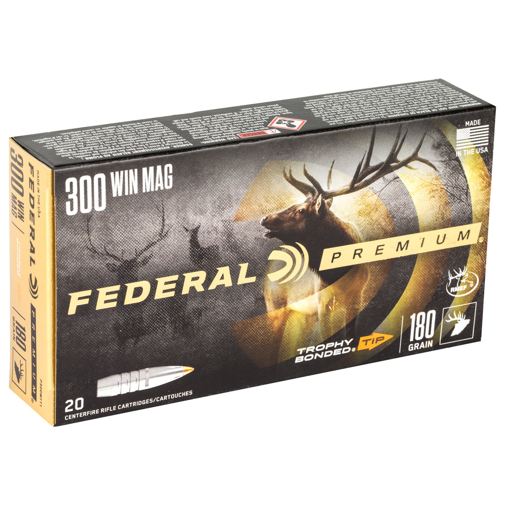 Federal Premium Trophy Bonded Tip .300 Winchester Magnum 180-Grain Bonded Hollow Point Ammunition (20 Rounds per Box)