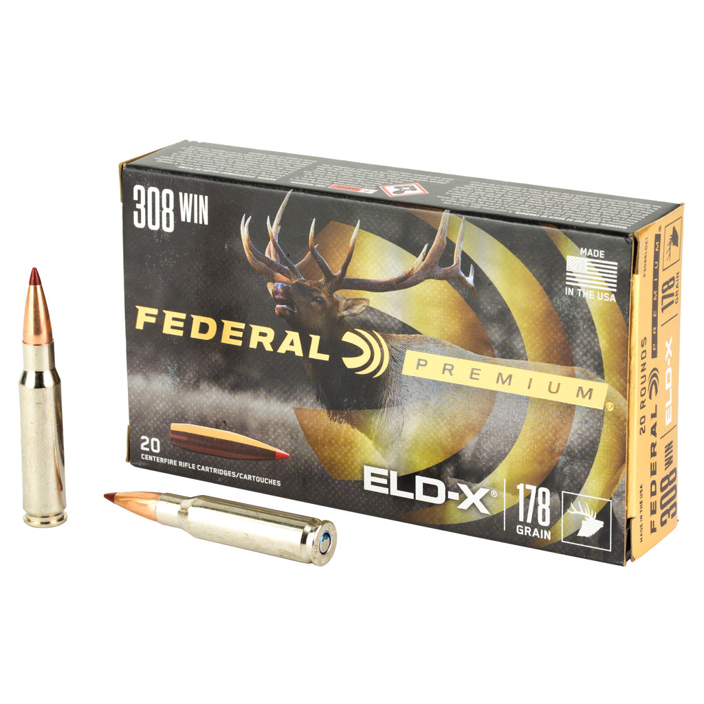 Federal Premium 308 Winchester 178 Grain ELDX Polymer Tip Hunting Bullets - P308ELDX1
