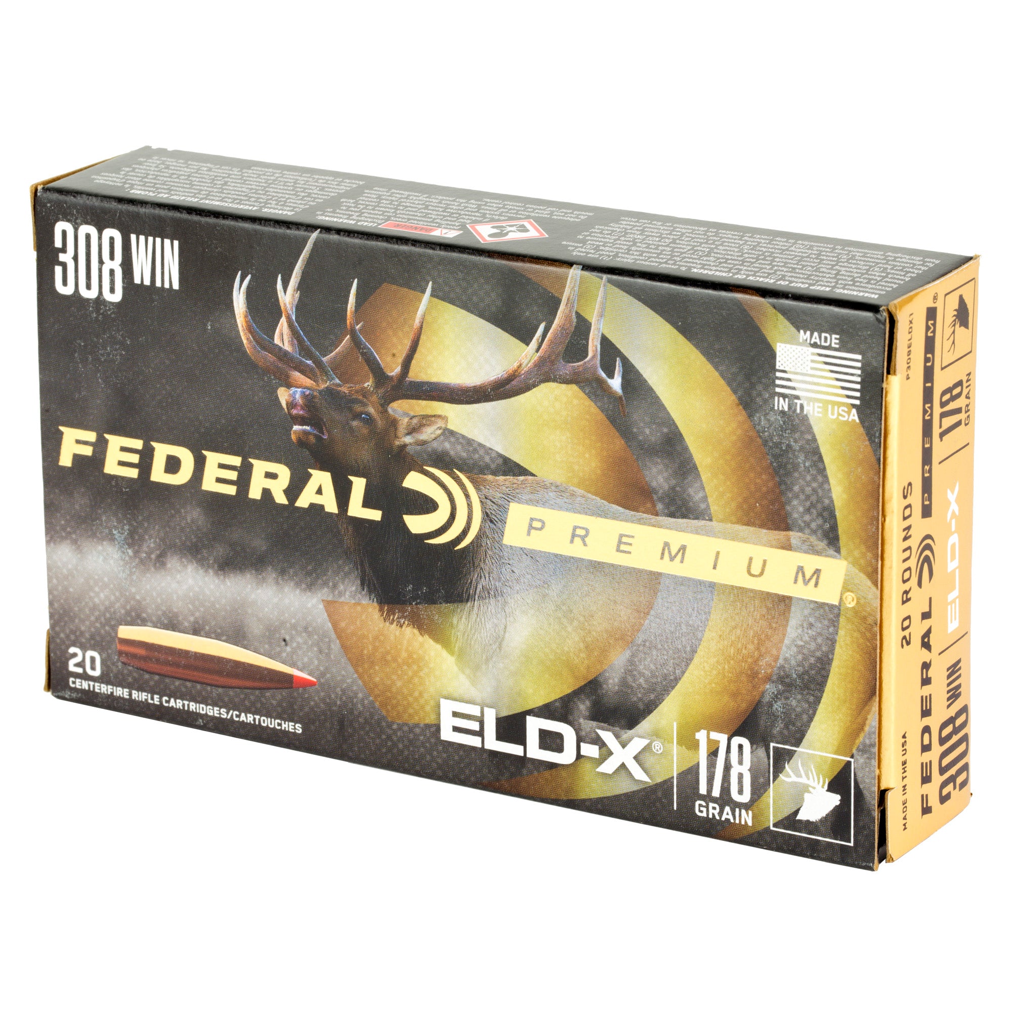 Federal Premium 308 Winchester 178 Grain ELDX Polymer Tip Hunting Bullets - P308ELDX1