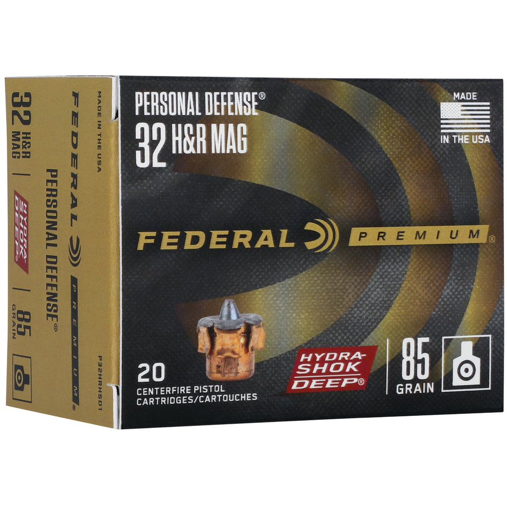 Federal Premium Hydra-Shok Deep .32 H&R Magnum Hollow Point Ammunition - 85 Grain, 20 Rounds per Box