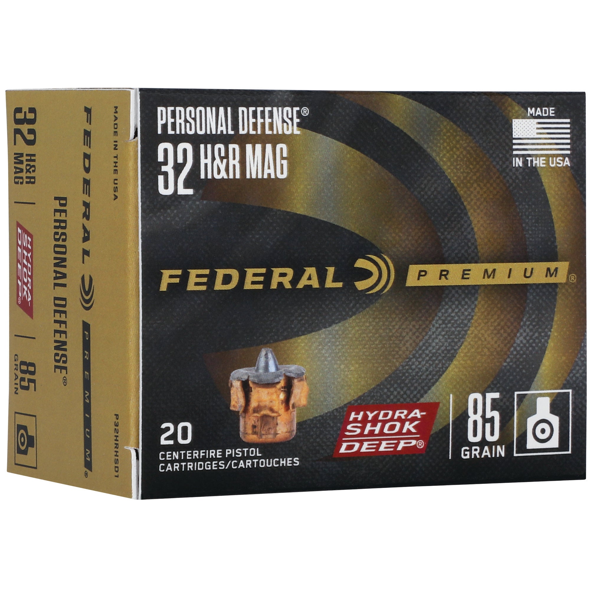 Federal Premium Hydra-Shok Deep .32 H&R Magnum Hollow Point Ammunition - 85 Grain, 20 Rounds per Box