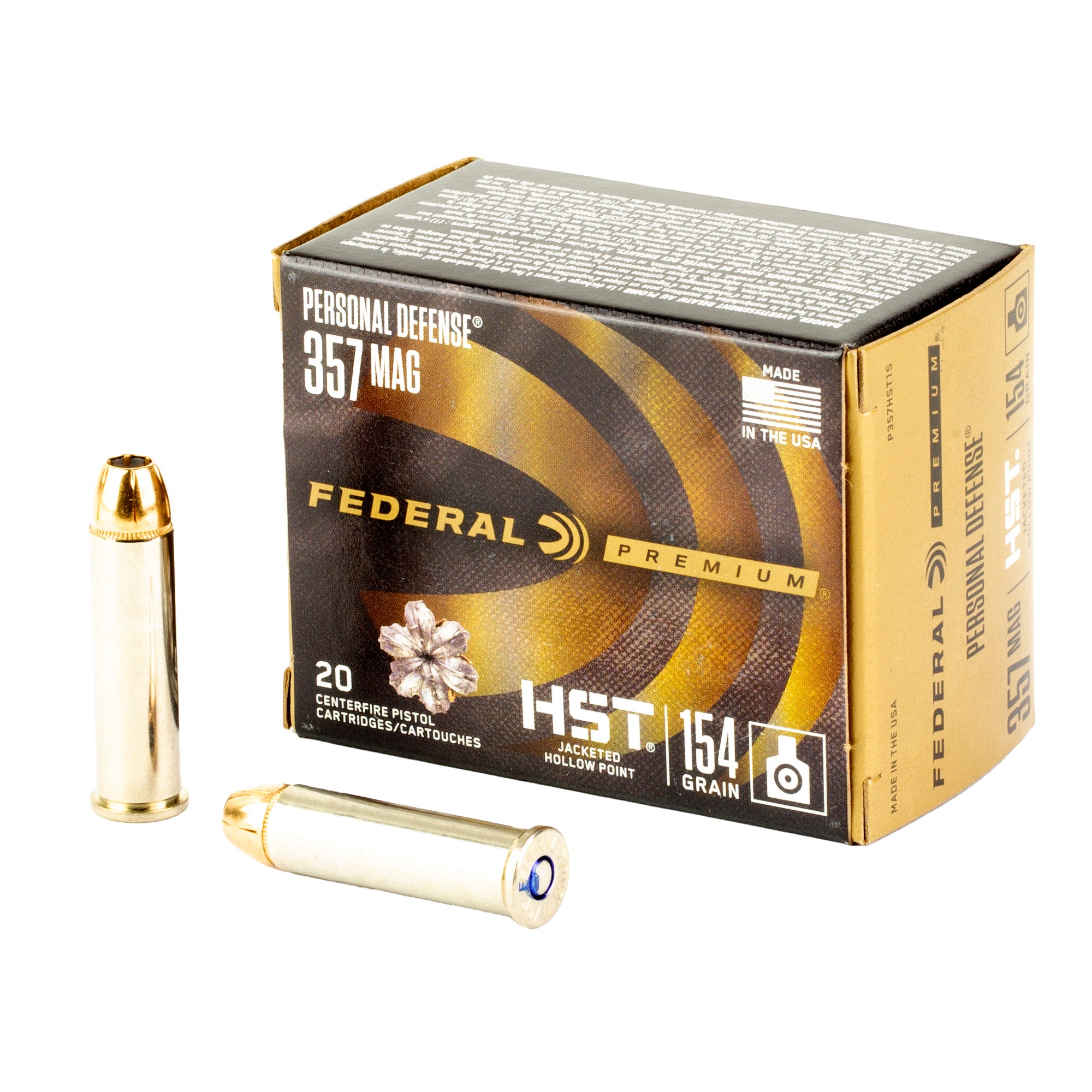 Federal Personal Defense .357 Magnum 154-Grain HST Hollow Point Ammunition - 20 Rounds per Box