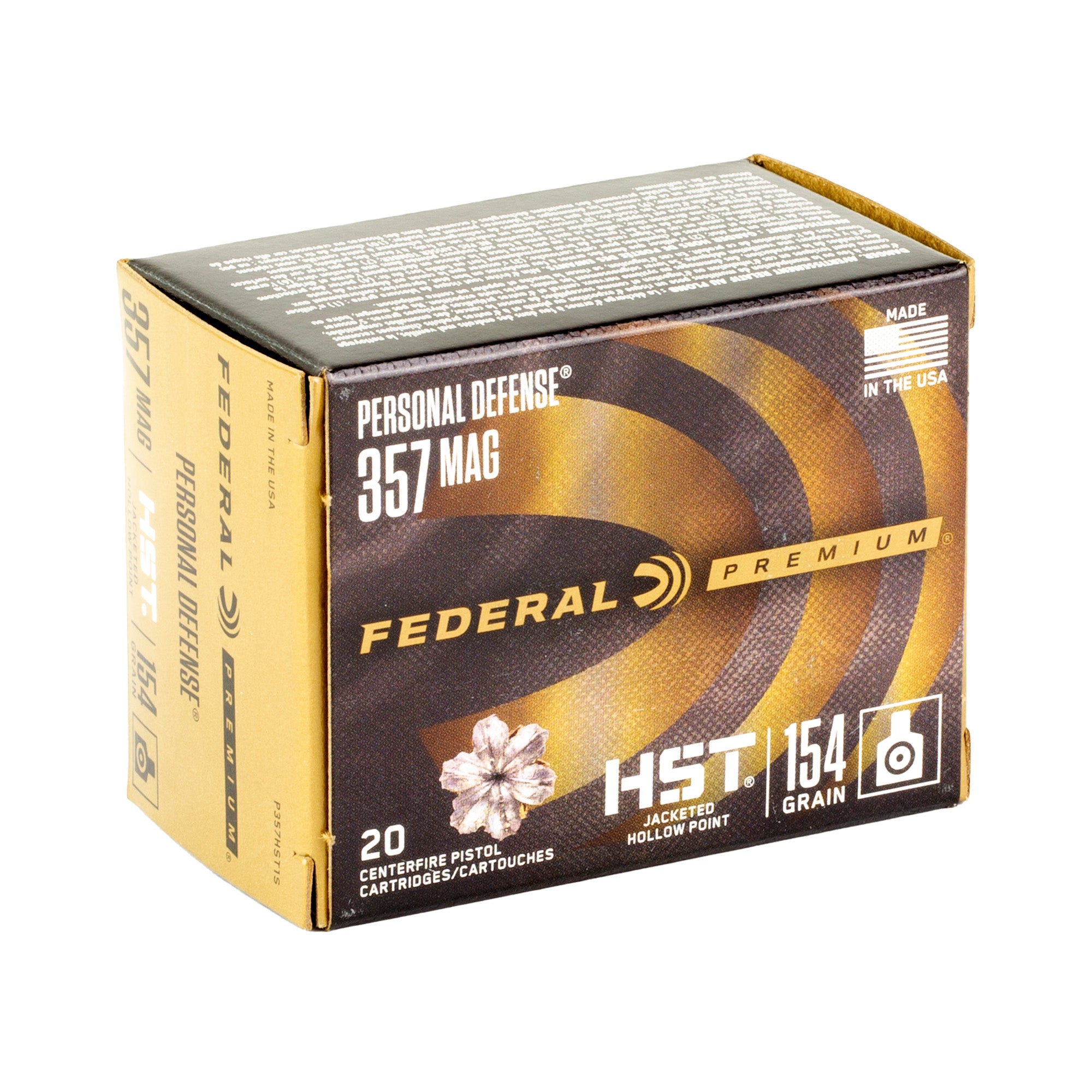 Federal Personal Defense .357 Magnum 154-Grain HST Hollow Point Ammunition - 20 Rounds per Box