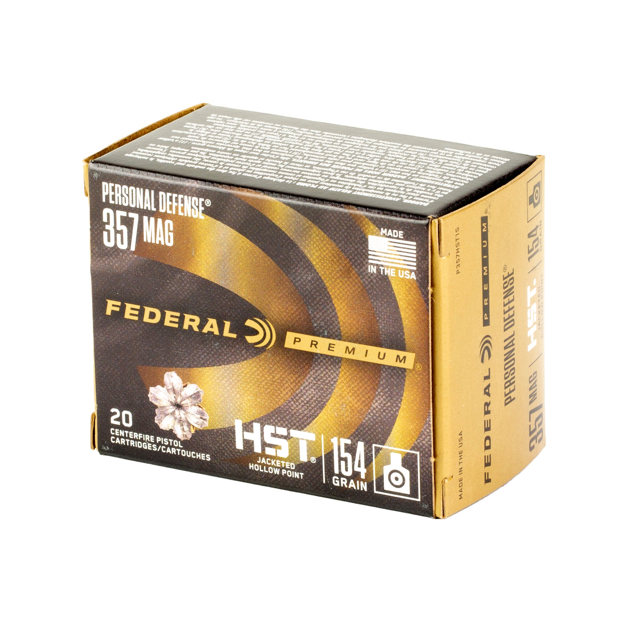 Federal Personal Defense .357 Magnum 154-Grain HST Hollow Point Ammunition - 20 Rounds per Box