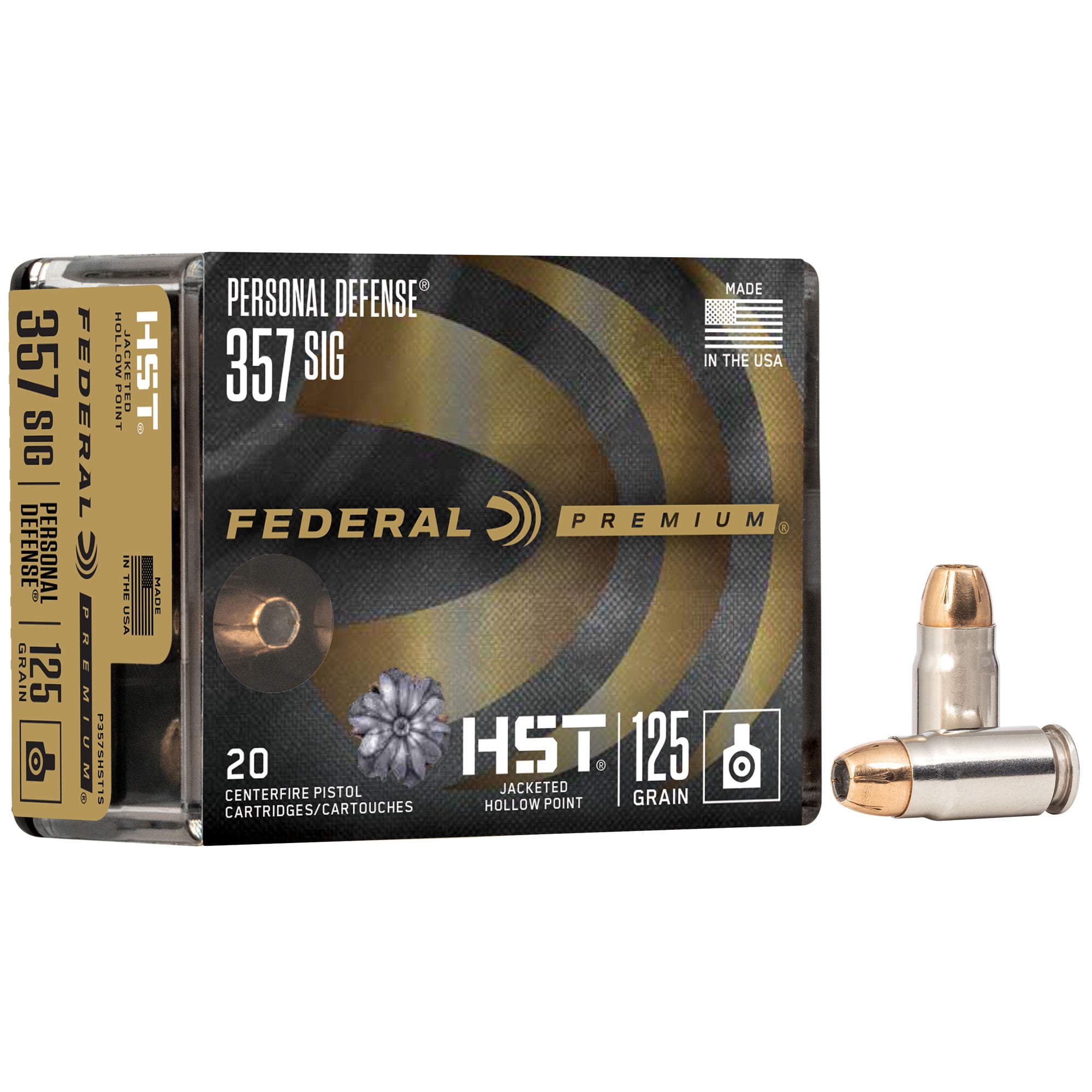 Federal Premium HST 357 Sig 125-Grain Hollow Point Ammunition – 20 Rounds