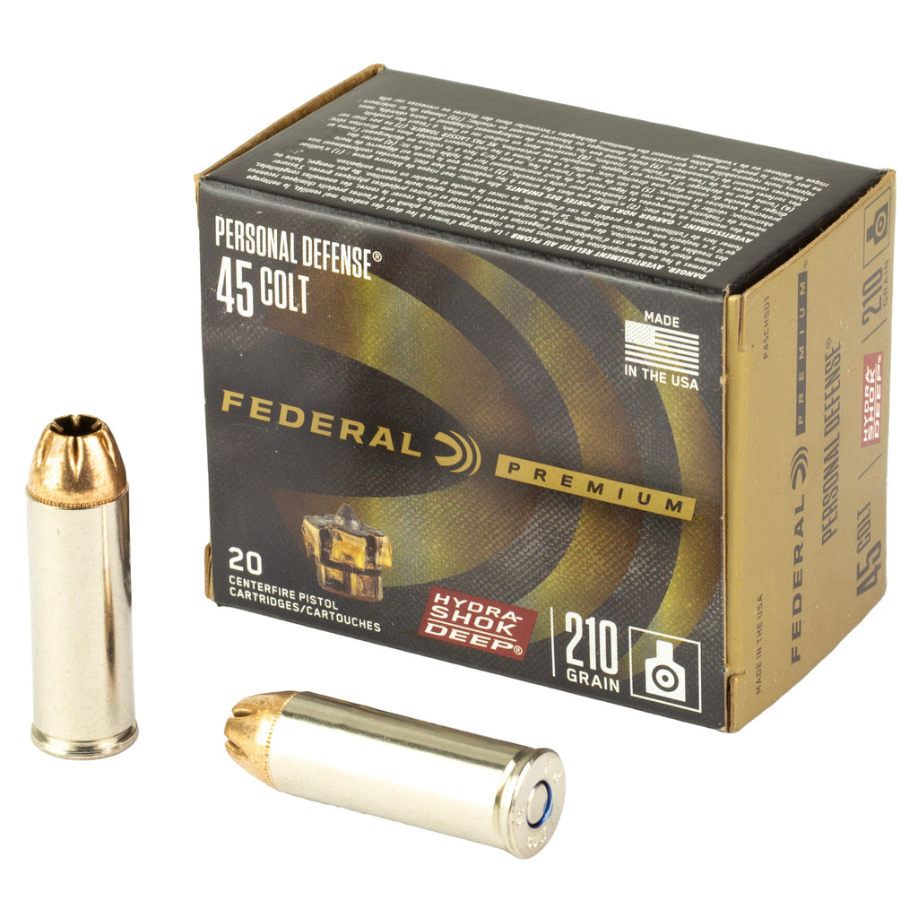 Federal Premium Hydra-Shok Deep .45 Colt Hollow Point Ammunition - 210 Grain, 20 Rounds per Box