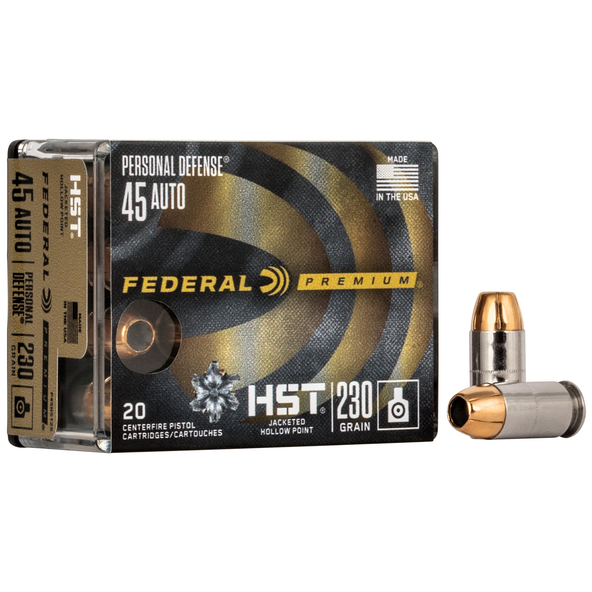 Federal Premium HST 45 ACP 230-Grain Hollow Point Ammunition - 20 Rounds