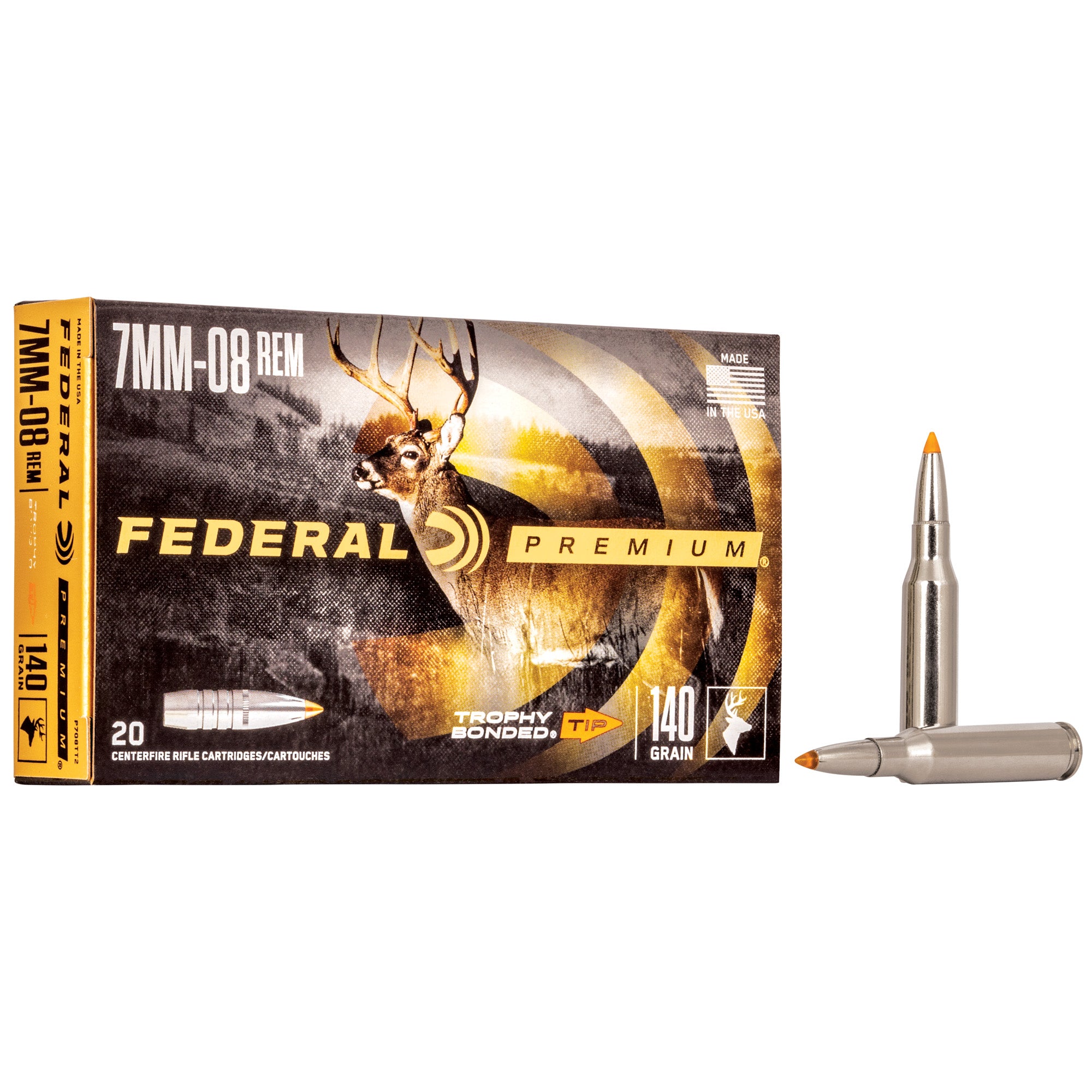 Federal Premium Trophy Bonded Tip 7mm-08 140 Grain Hollow Point Ammo - 20 Rounds