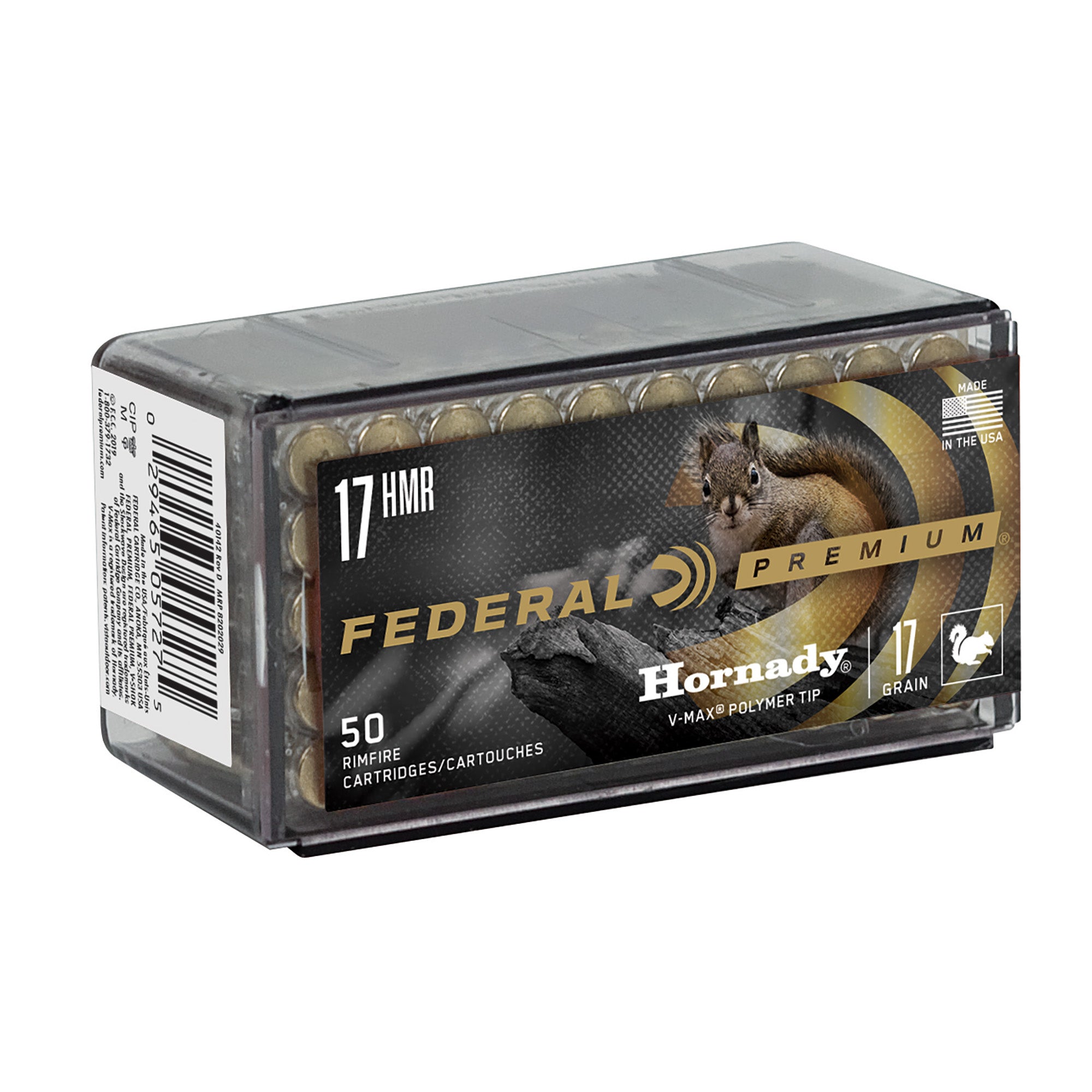 Federal Premium V-Shok 17 HMR 17-Grain V-Max Ammunition - 50 Rounds
