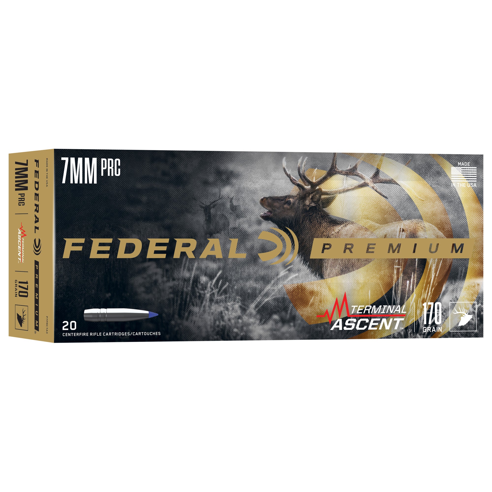 Federal Premium Terminal Ascent 7mm PRC 170-Grain Hunting Ammo - Model P7PRCTA3