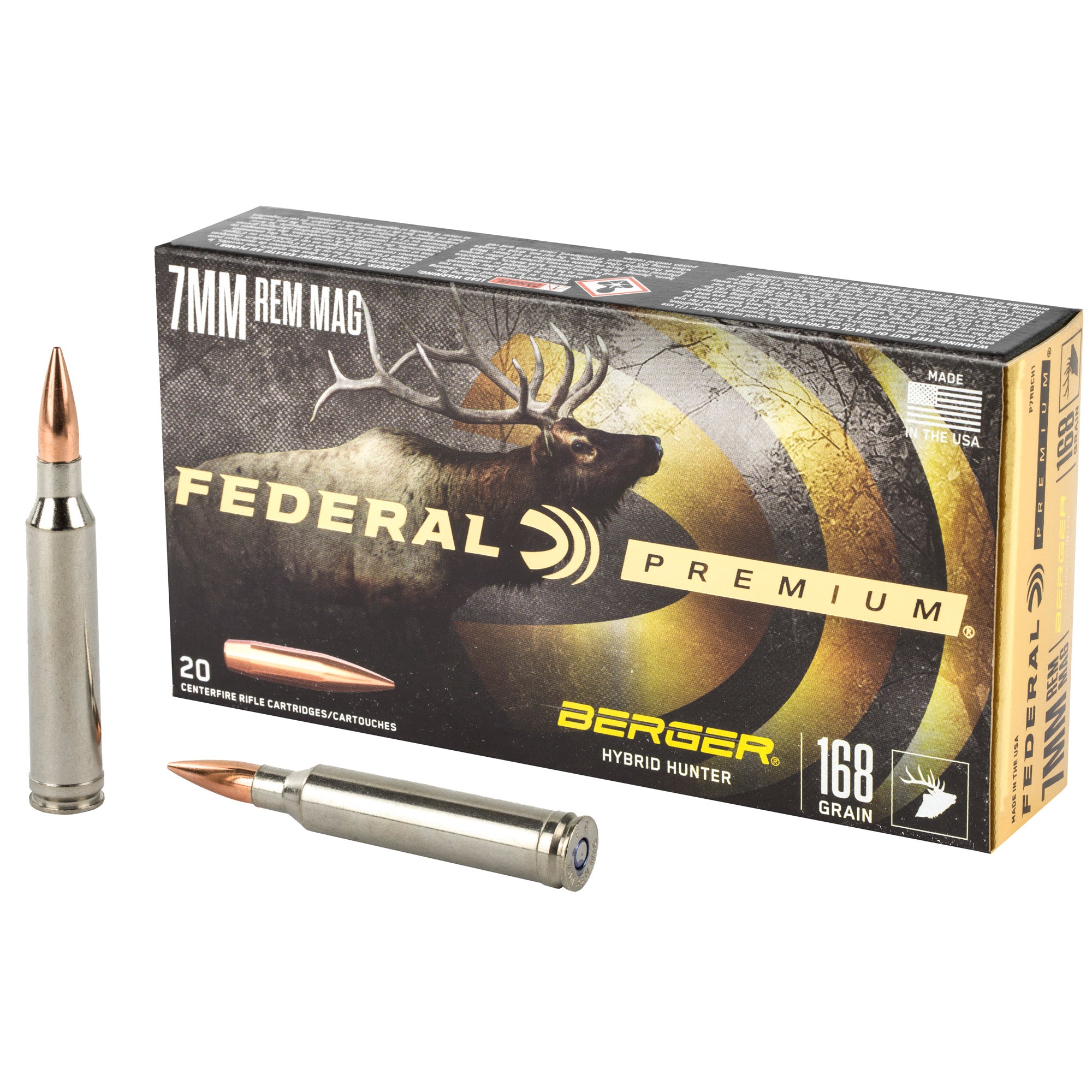 Federal Premium 7mm Remington Magnum Hybrid Hunter Bullet - 168 Grain, Box of 20