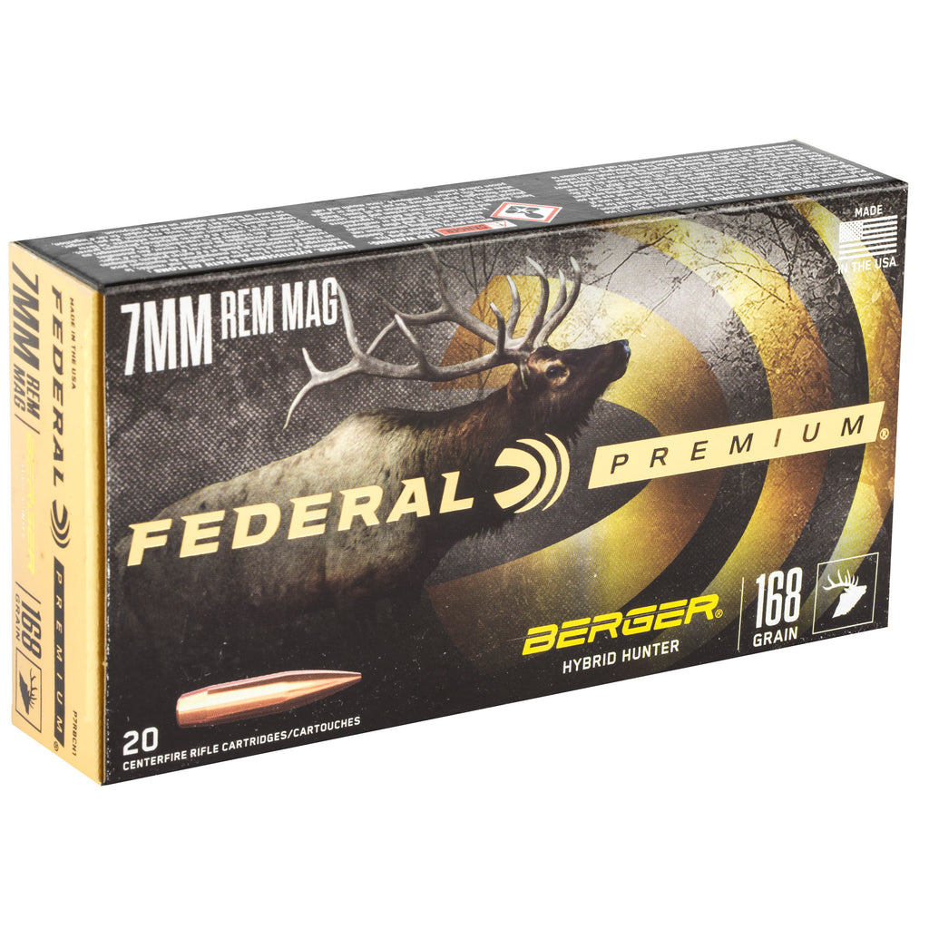 Federal Premium 7mm Remington Magnum Hybrid Hunter Bullet - 168 Grain, Box of 20