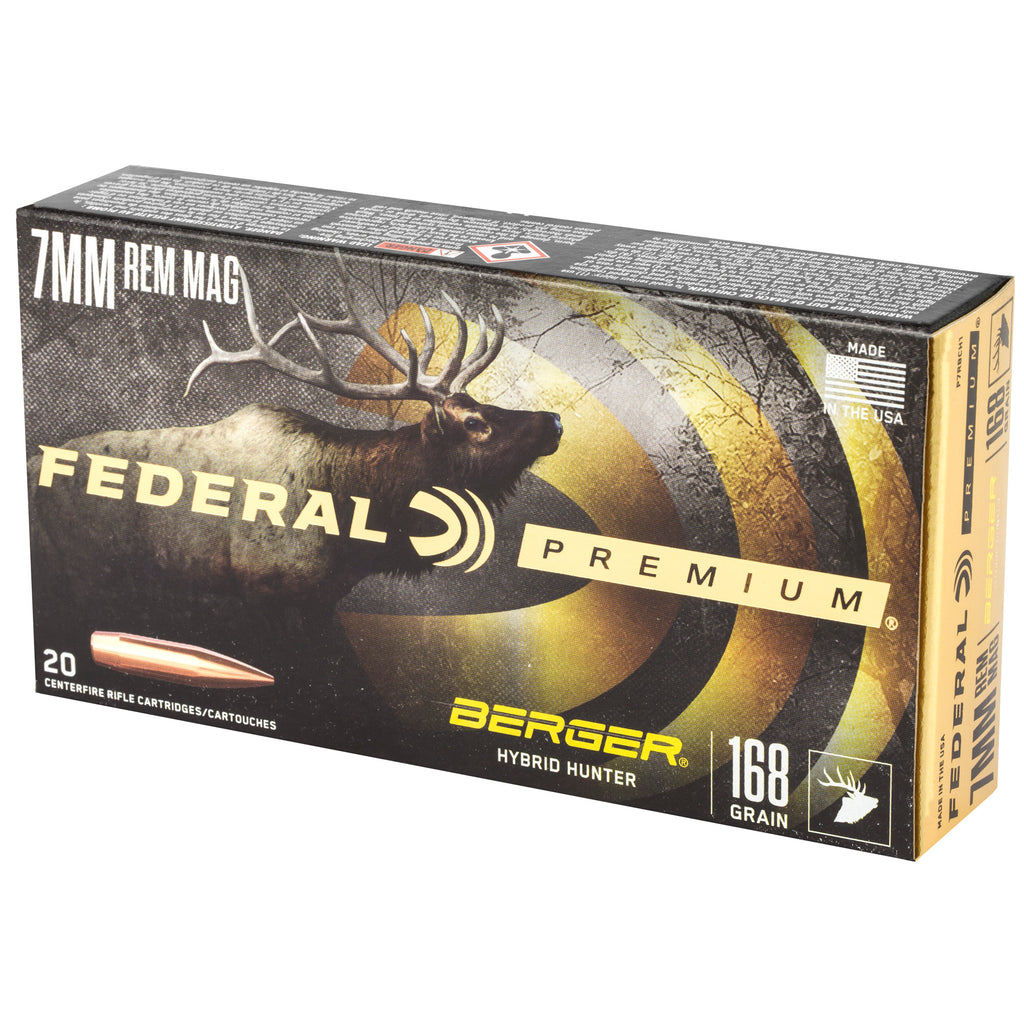 Federal Premium 7mm Remington Magnum Hybrid Hunter Bullet - 168 Grain, Box of 20