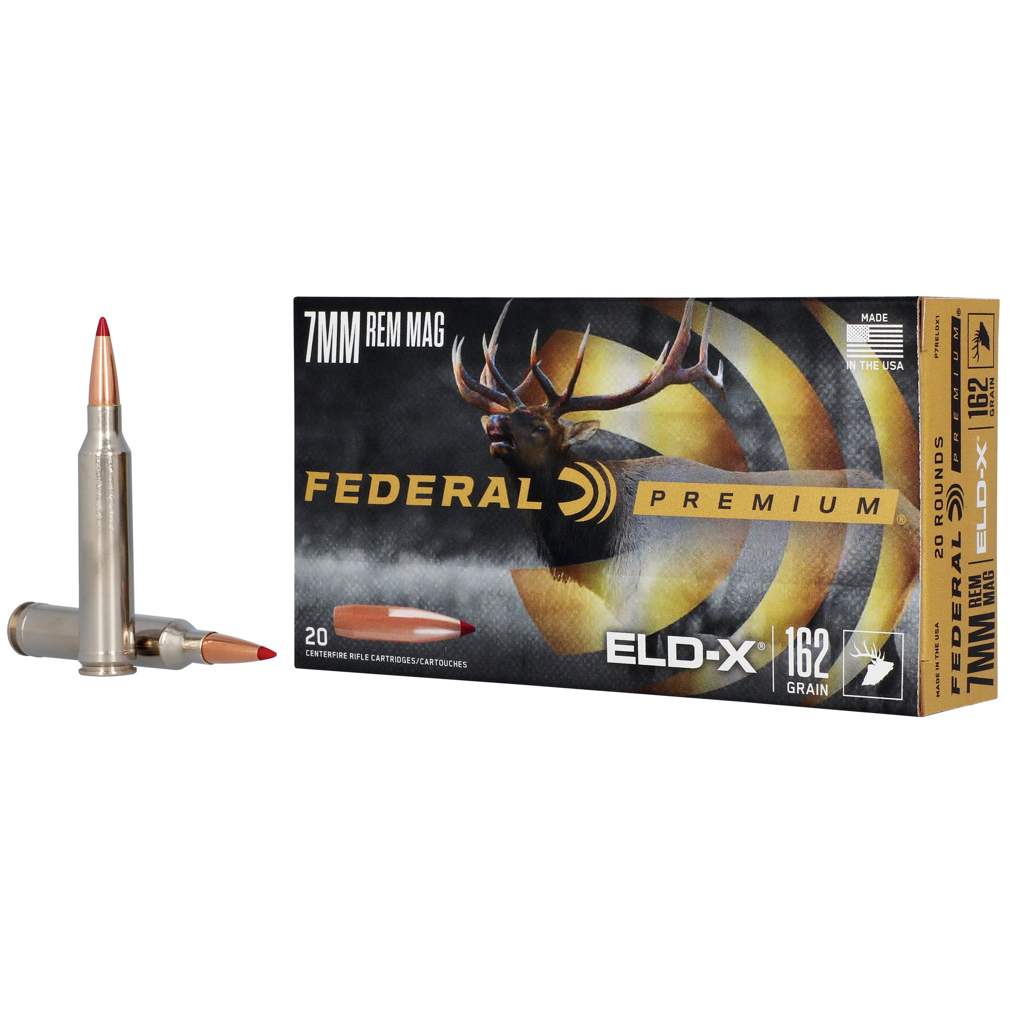 Federal Premium 7mm Remington Magnum ELD-X 162-Grain Polymer Tip Hunting Bullets (20/200)