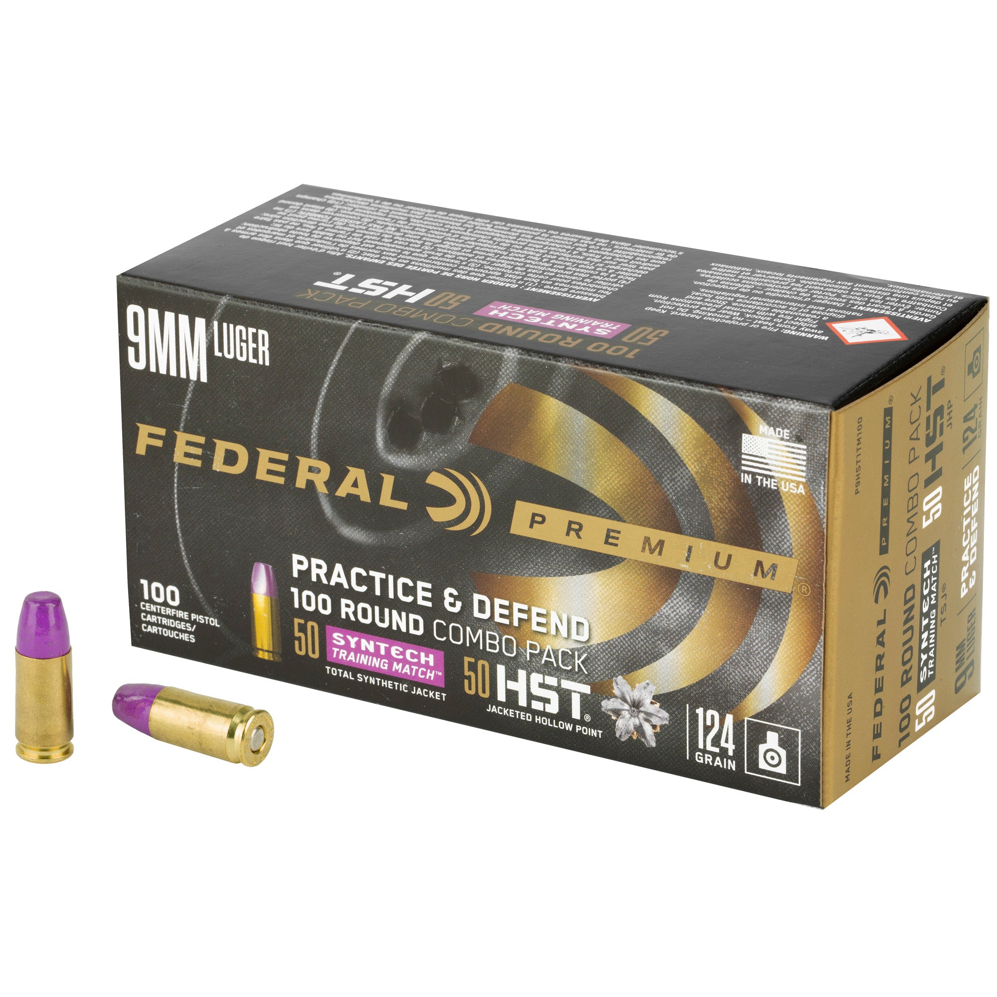 Federal Premium Defense and Practice Pack 9mm 124-Grain Hollow Point Ammunition